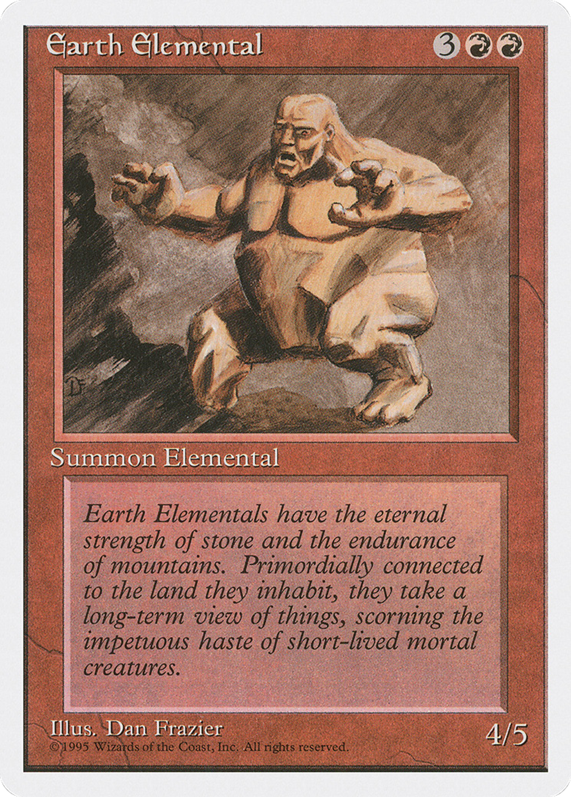 Earth Elemental — Fourth Edition — Magic: The Gathering