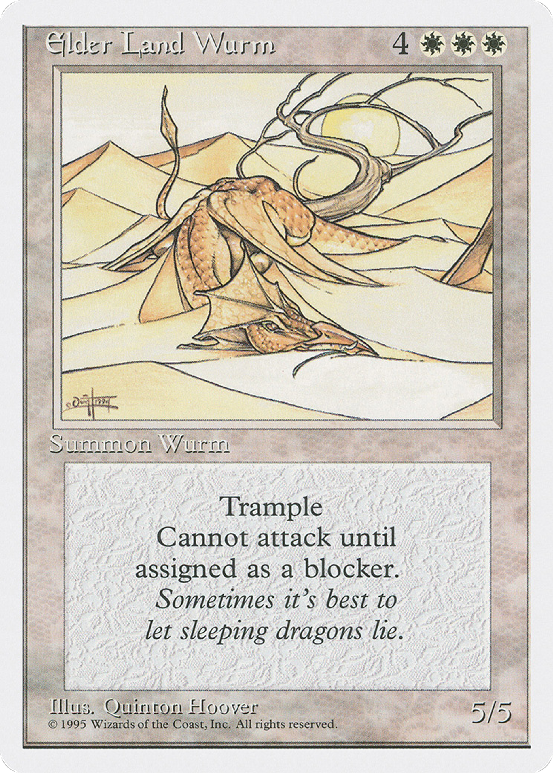 Elder Land Wurm — Fourth Edition — Magic: The Gathering