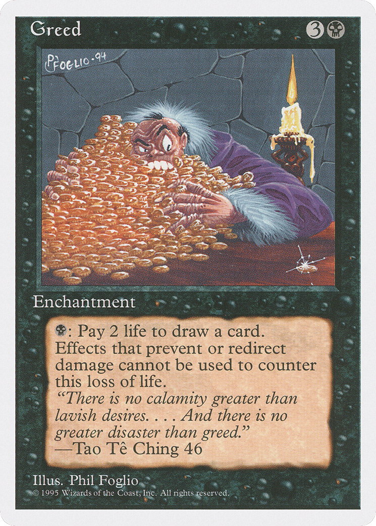 Greed — Fourth Edition — Magic: The Gathering