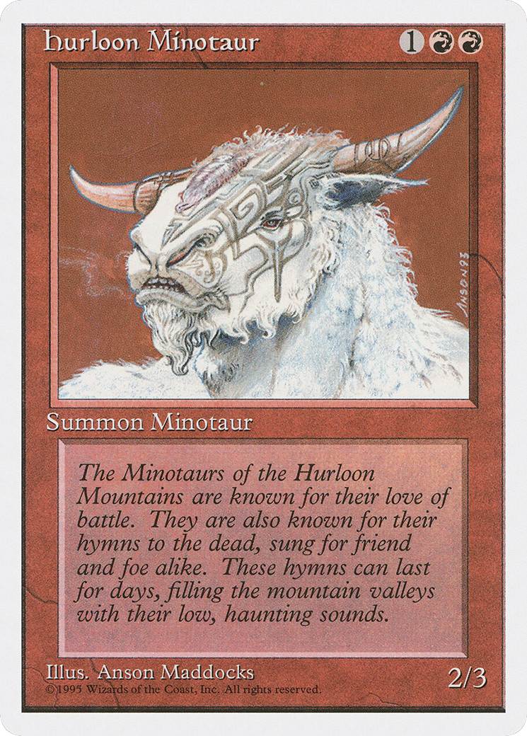 Hurloon Minotaur — Fourth Edition — Magic: The Gathering