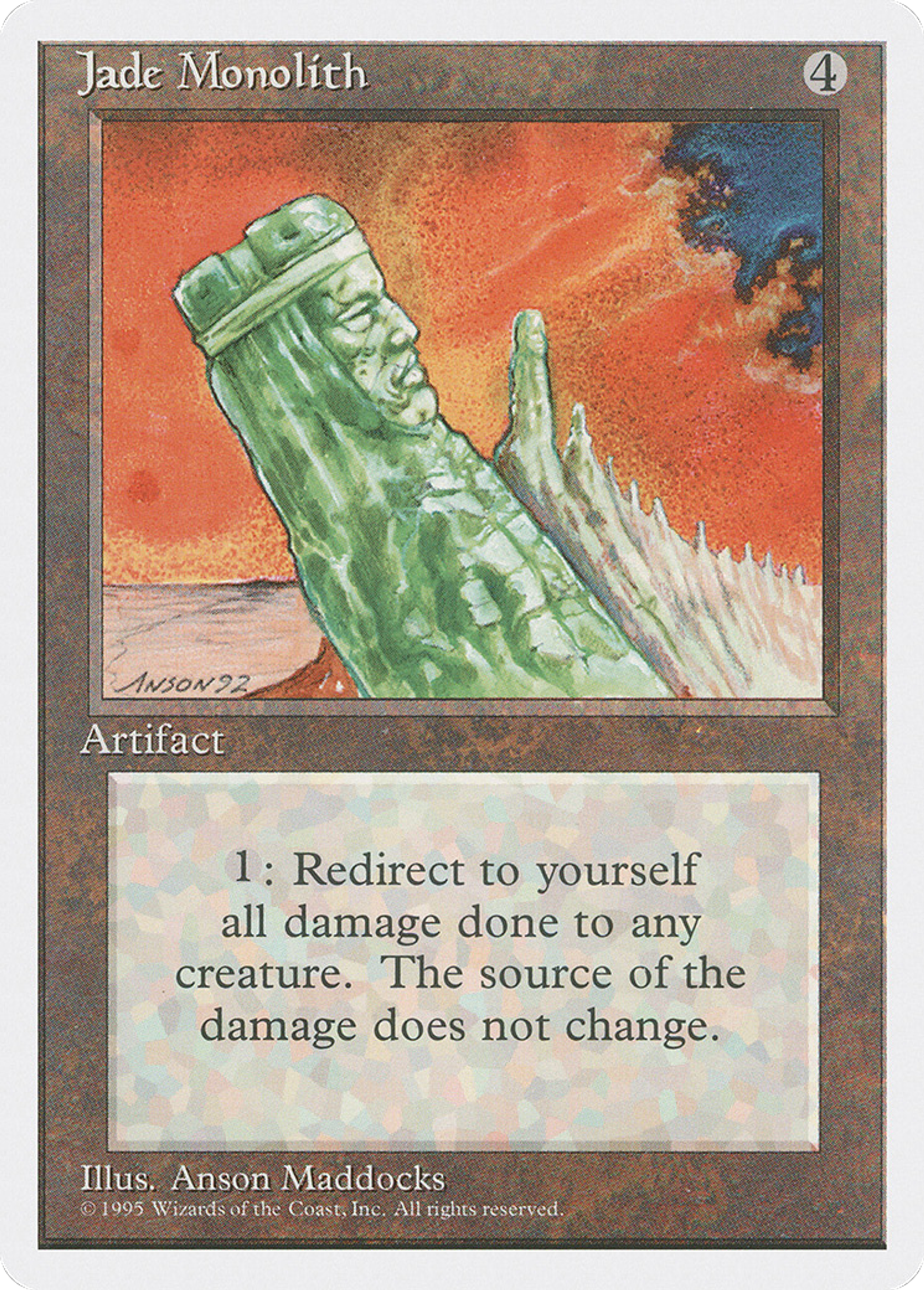 Jade Monolith — Fourth Edition — Magic: The Gathering