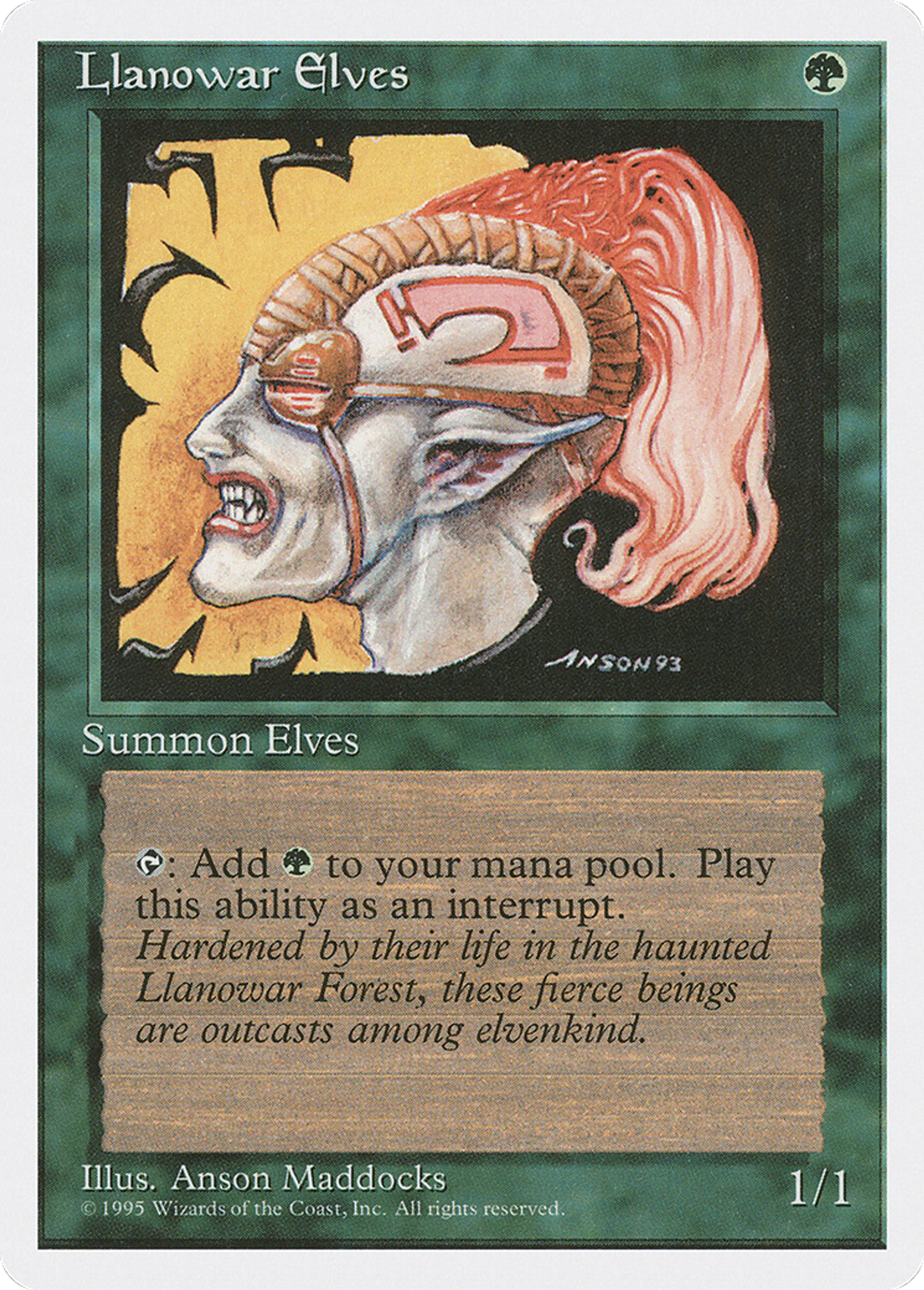 Llanowar Elves — Fourth Edition — Magic: The Gathering
