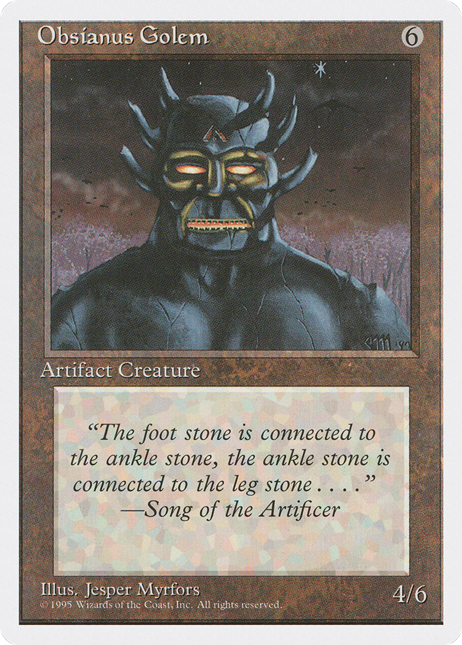 Obsianus Golem — Fourth Edition — Magic: The Gathering