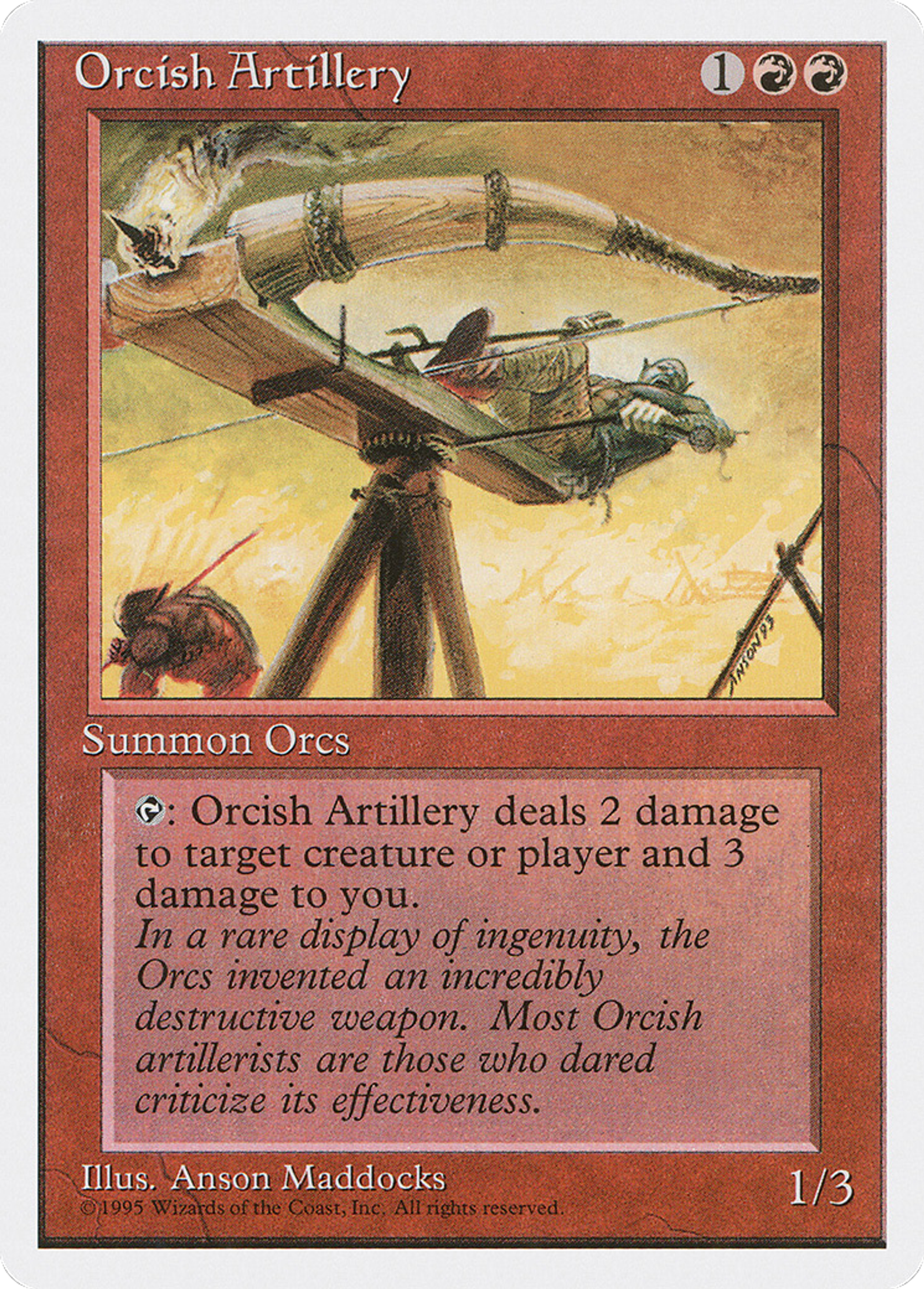 Orcish Artillery — Fourth Edition — Magic: The Gathering