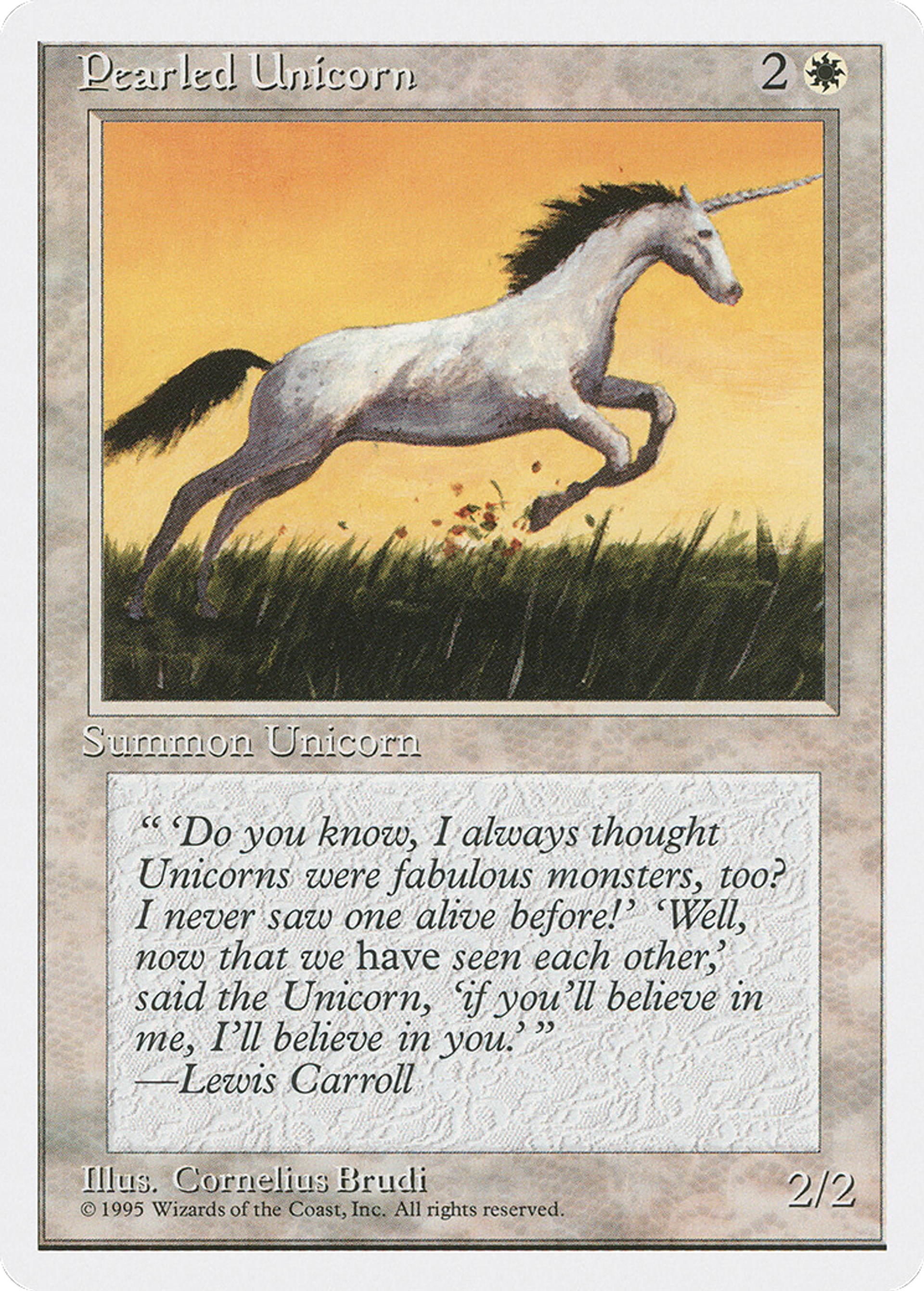 Pearled Unicorn — Fourth Edition — Magic: The Gathering