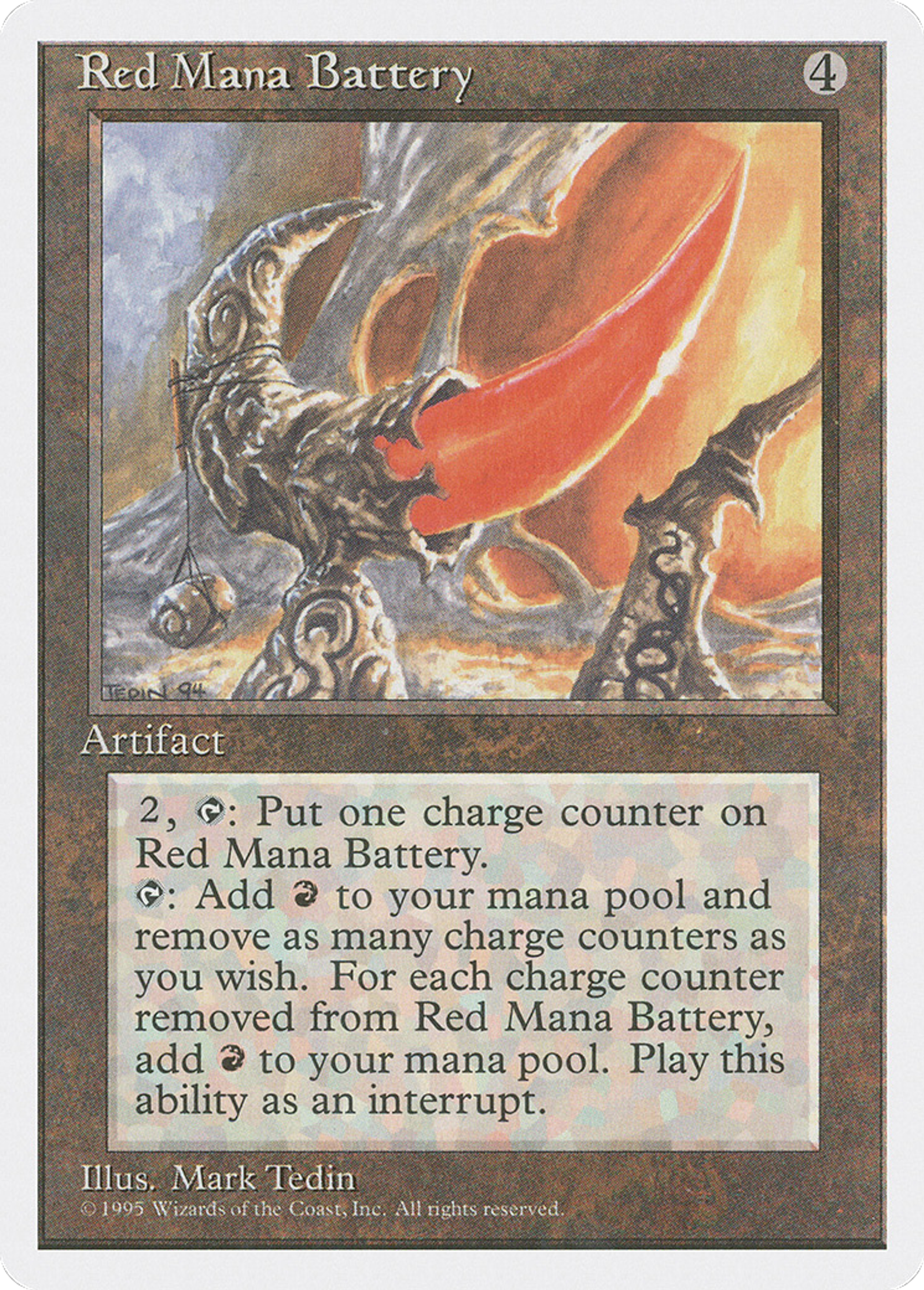 Red Mana Battery — Fourth Edition — Magic: The Gathering