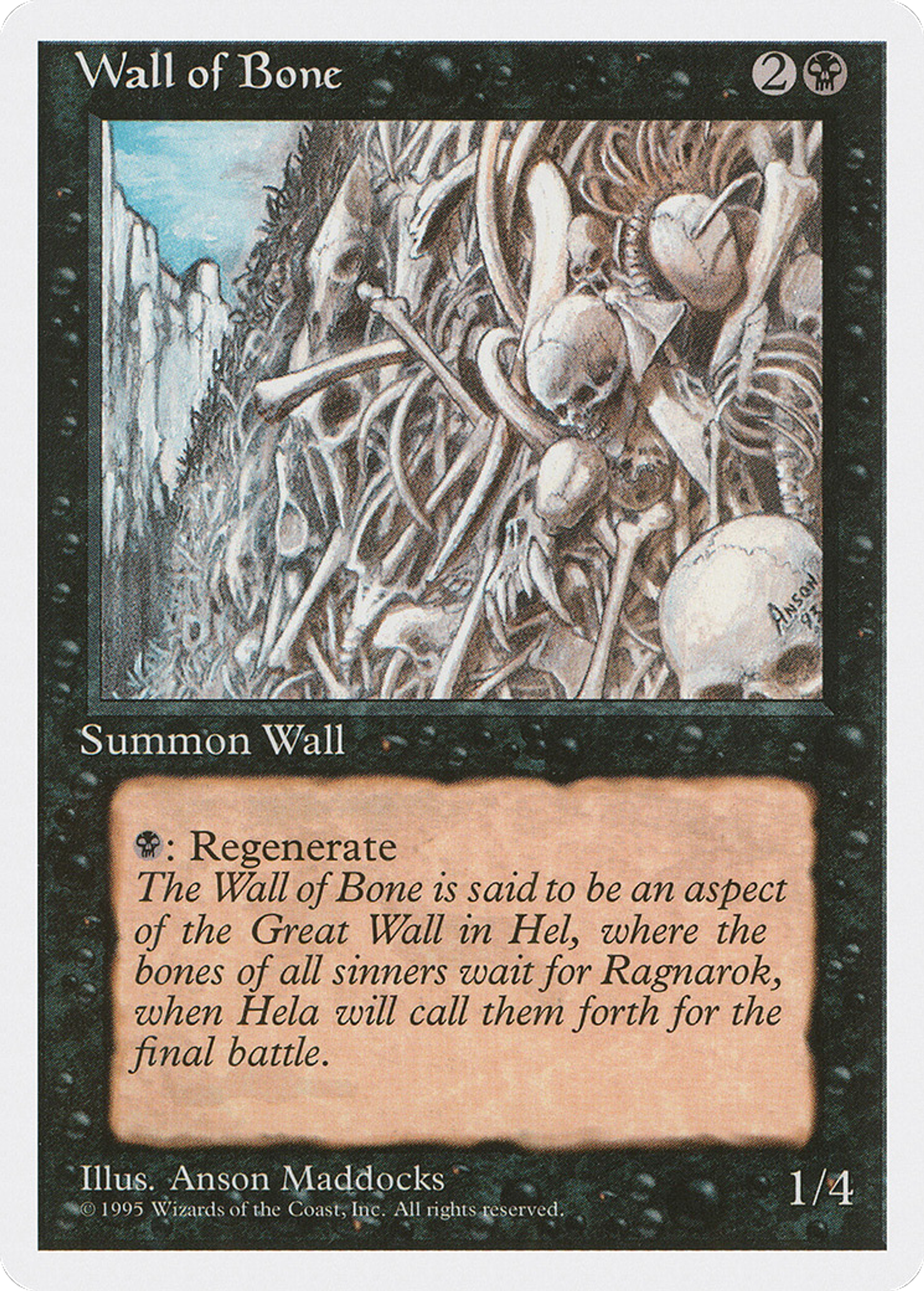 Wall of Bone — Fourth Edition — Magic: The Gathering