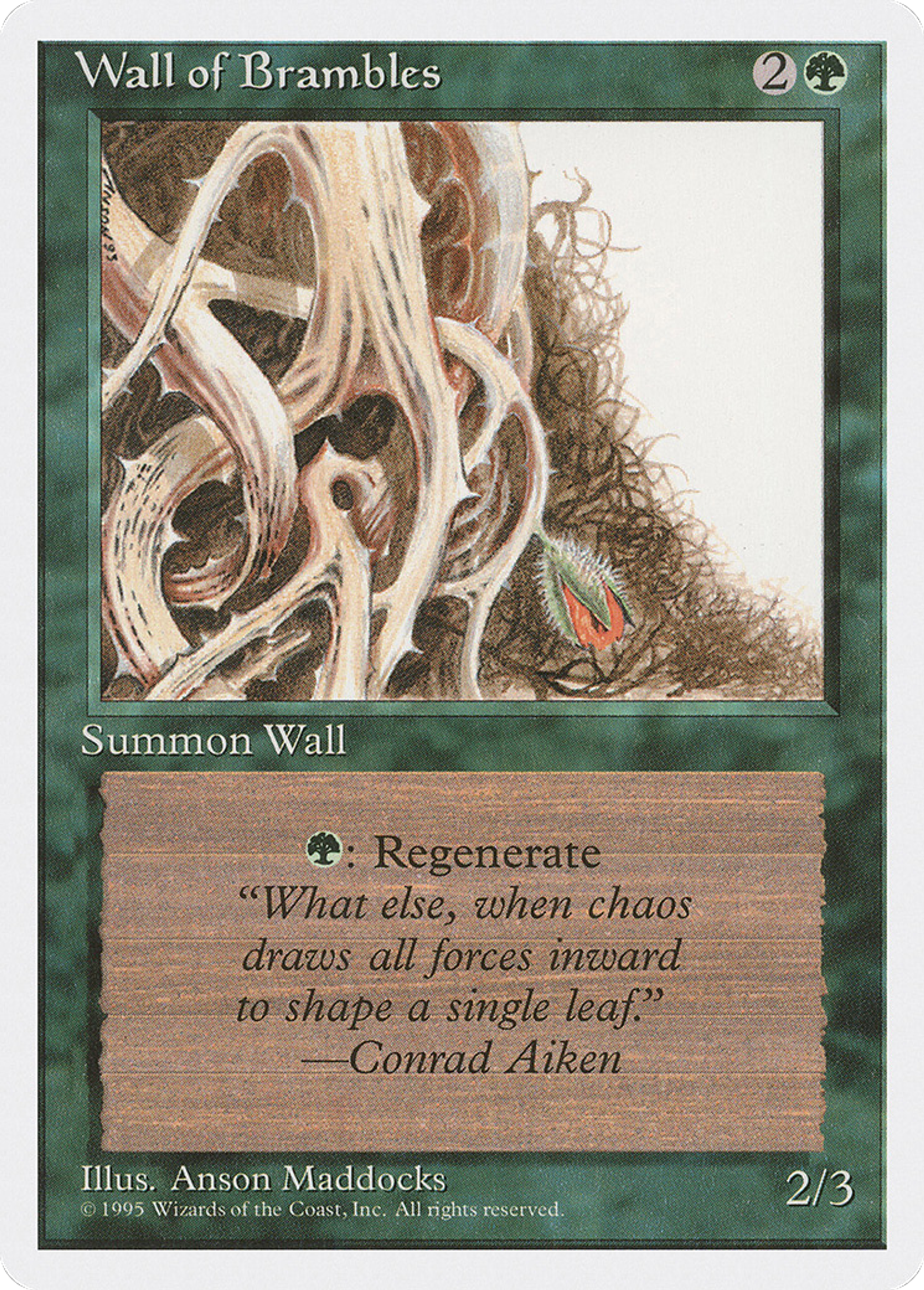 Wall of Brambles — Fourth Edition — Magic: The Gathering