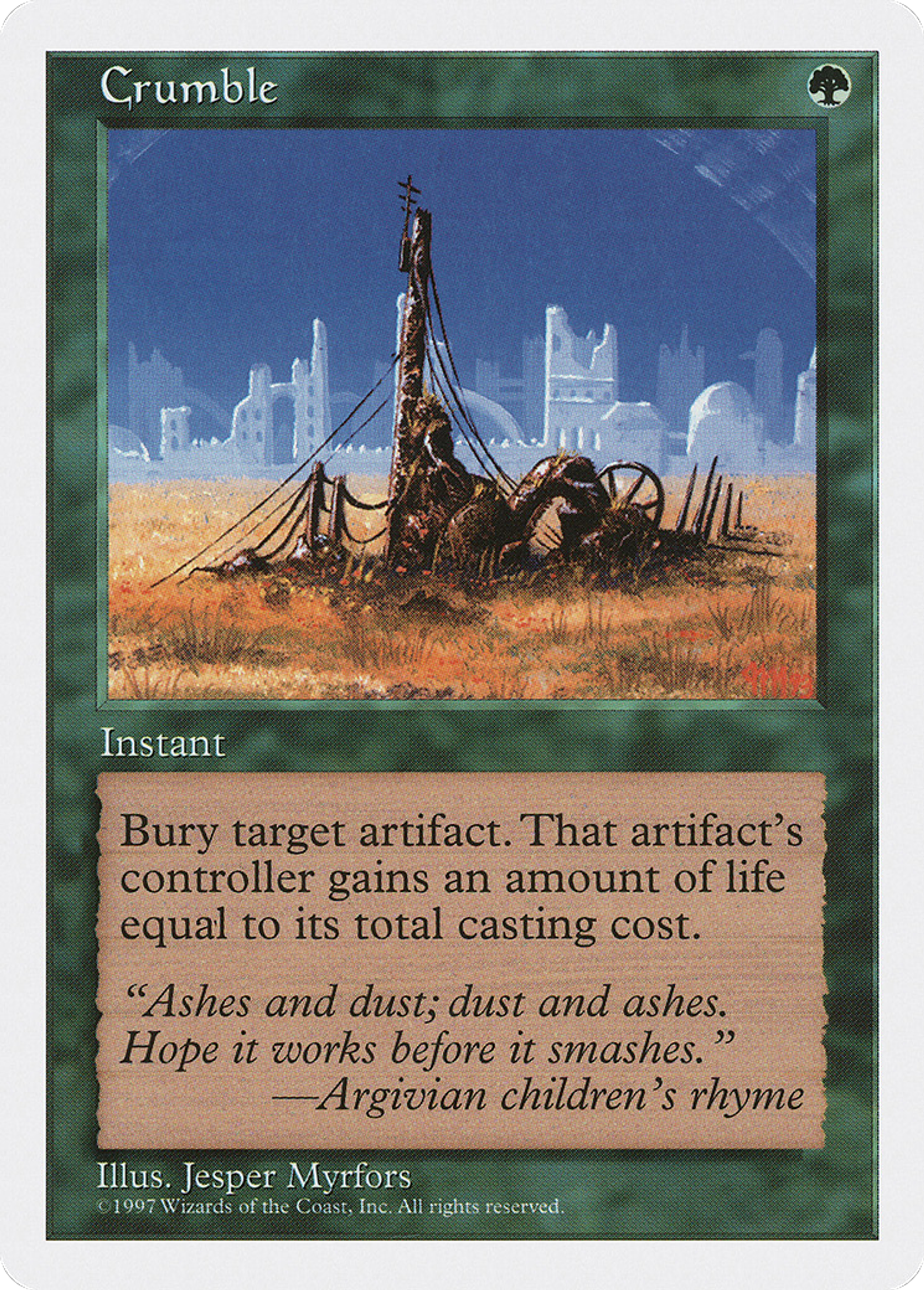Crumble — Fifth Edition — Magic: The Gathering