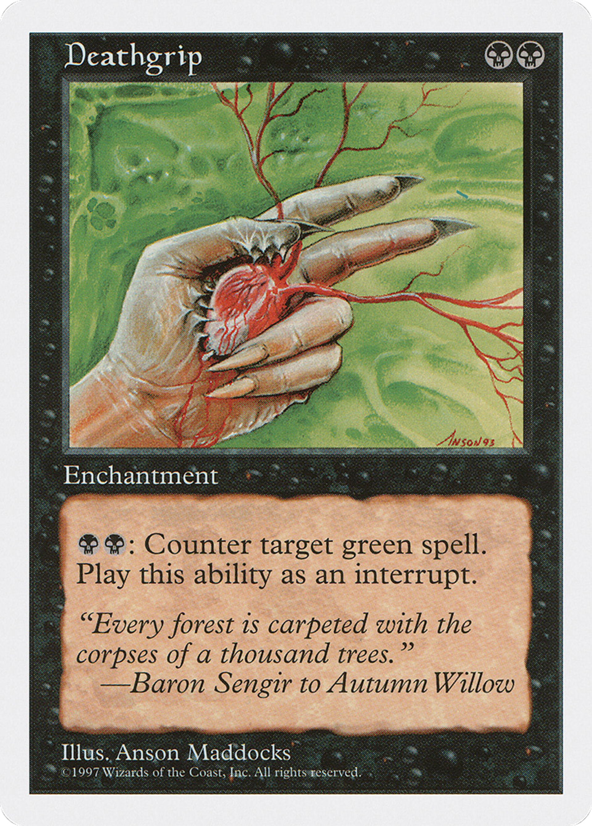 Deathgrip — Fifth Edition — Magic: The Gathering
