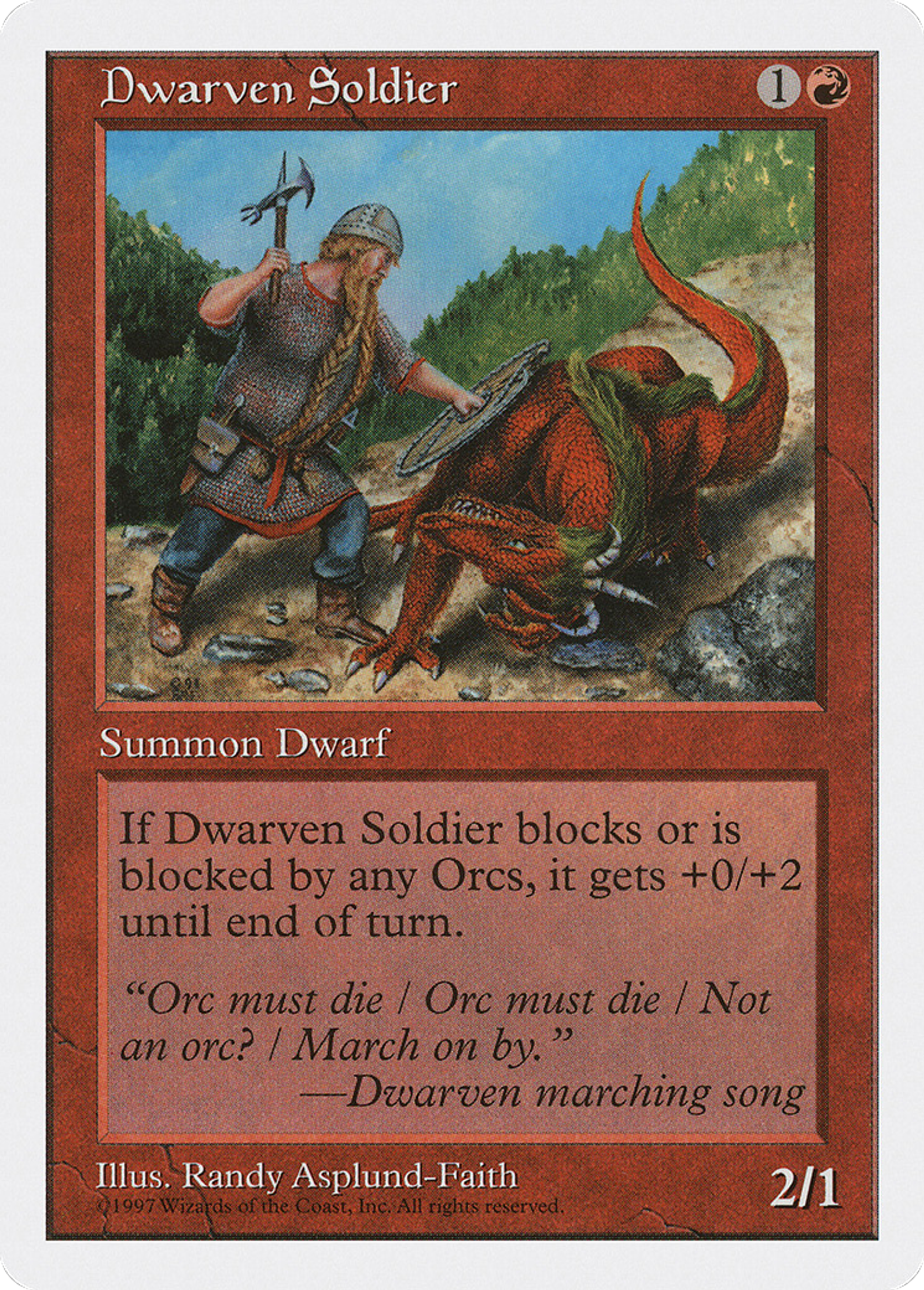 Dwarven Soldier — Fifth Edition — Magic: The Gathering