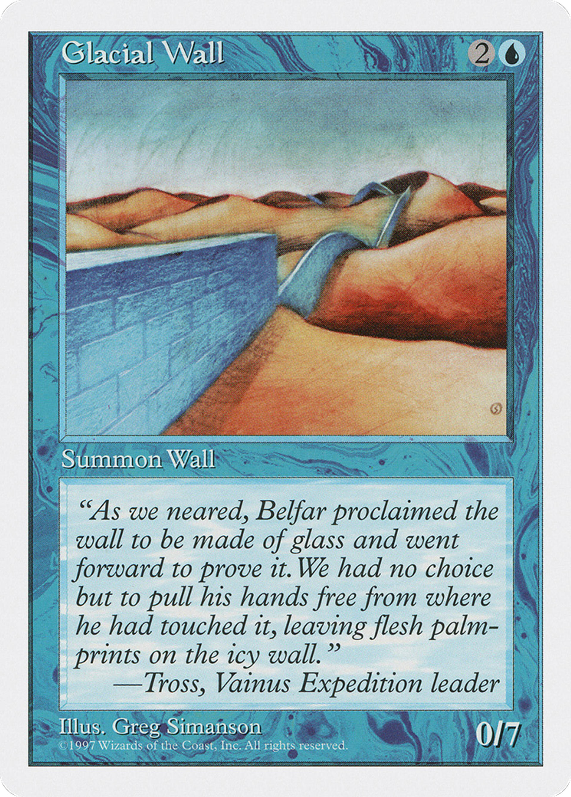 Glacial Wall — Fifth Edition — Magic: The Gathering