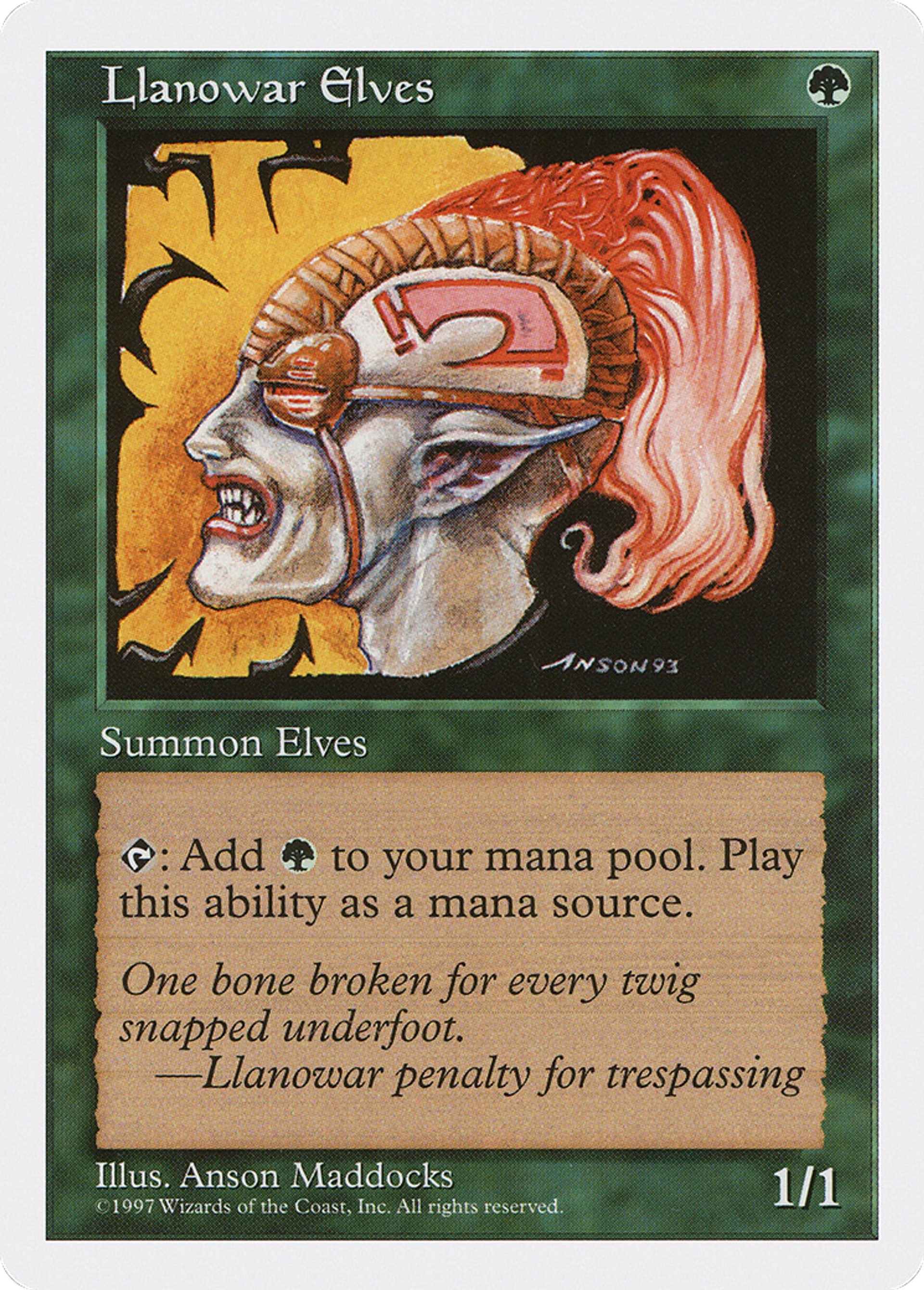 Llanowar Elves — Fifth Edition — Magic: The Gathering