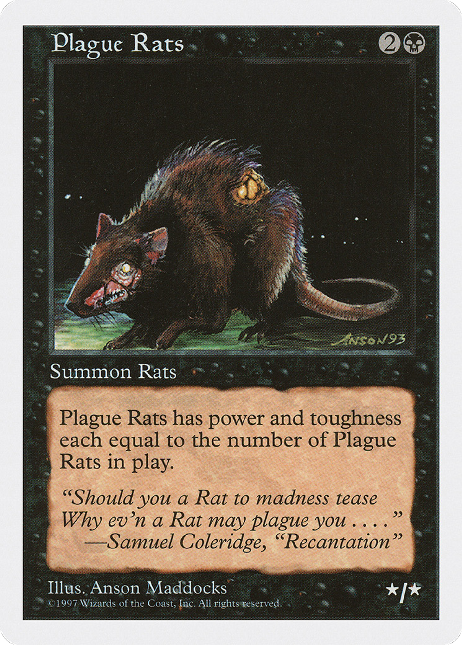 Plague Rats — Fifth Edition — Magic: The Gathering