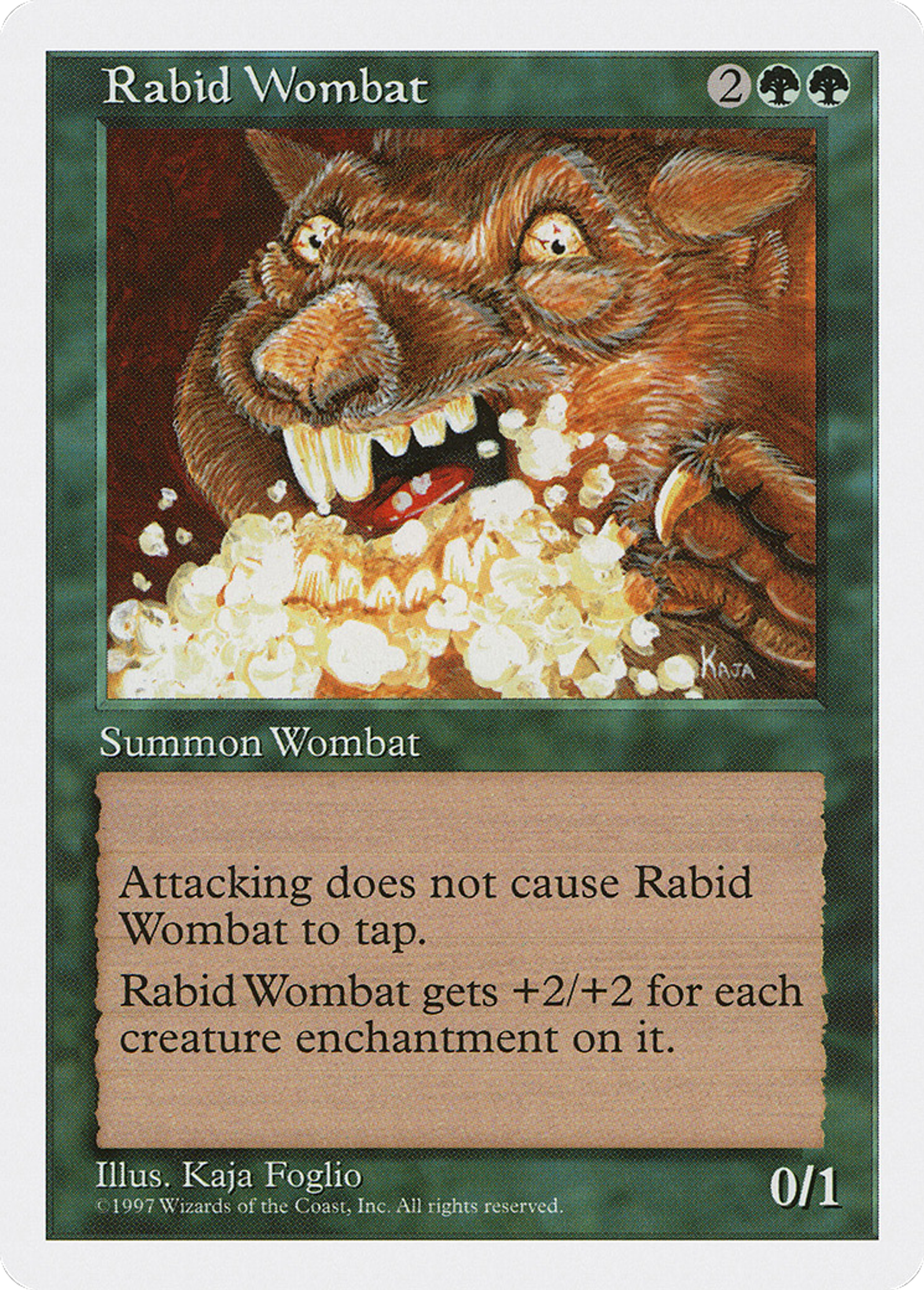 Rabid Wombat — Fifth Edition — Magic: The Gathering