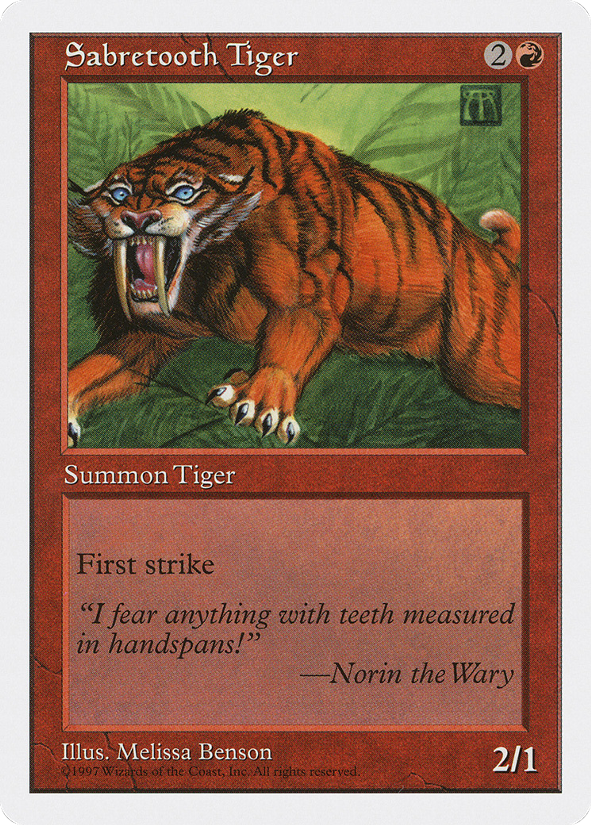 Sabretooth Tiger — Fifth Edition — Magic: The Gathering