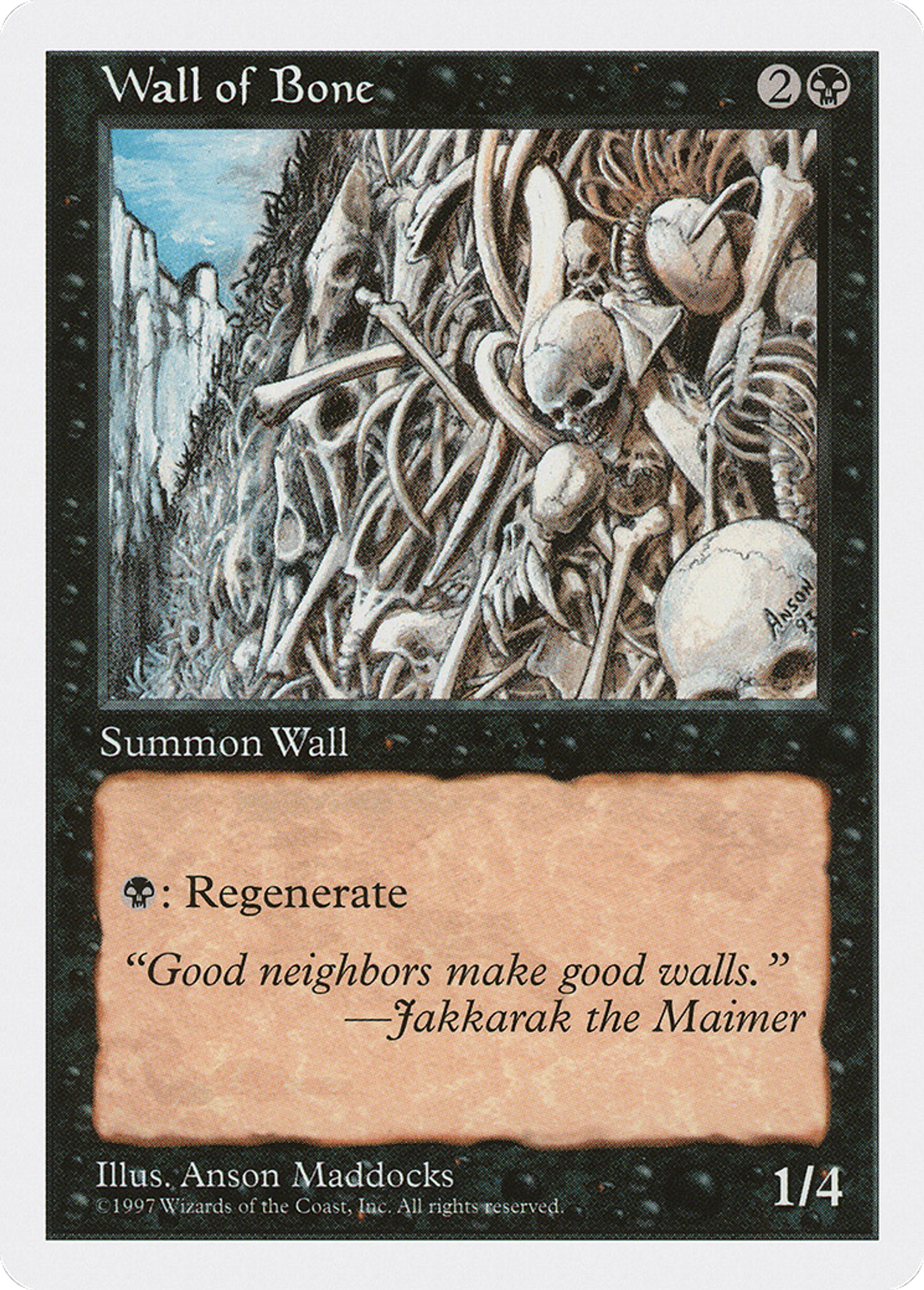 Wall of Bone — Fifth Edition — Magic: The Gathering