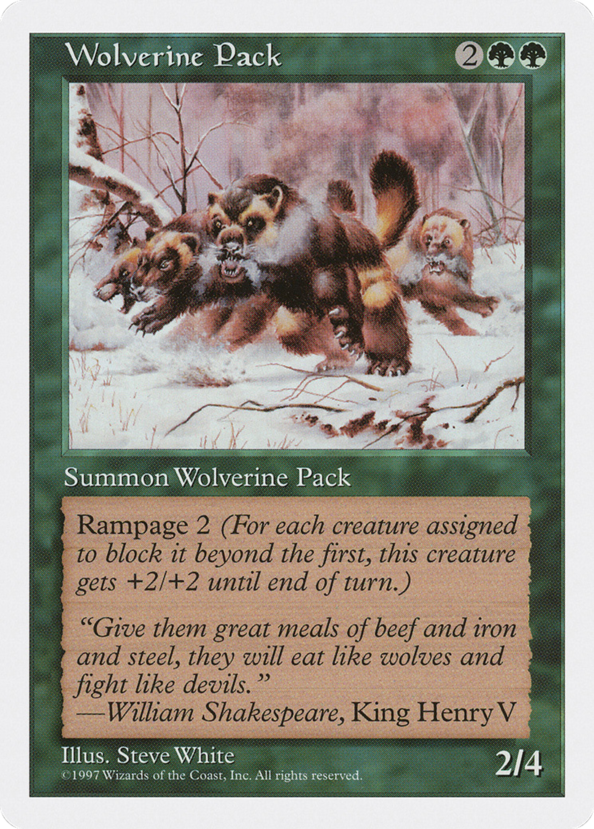 Wolverine Pack — Fifth Edition — Magic: The Gathering