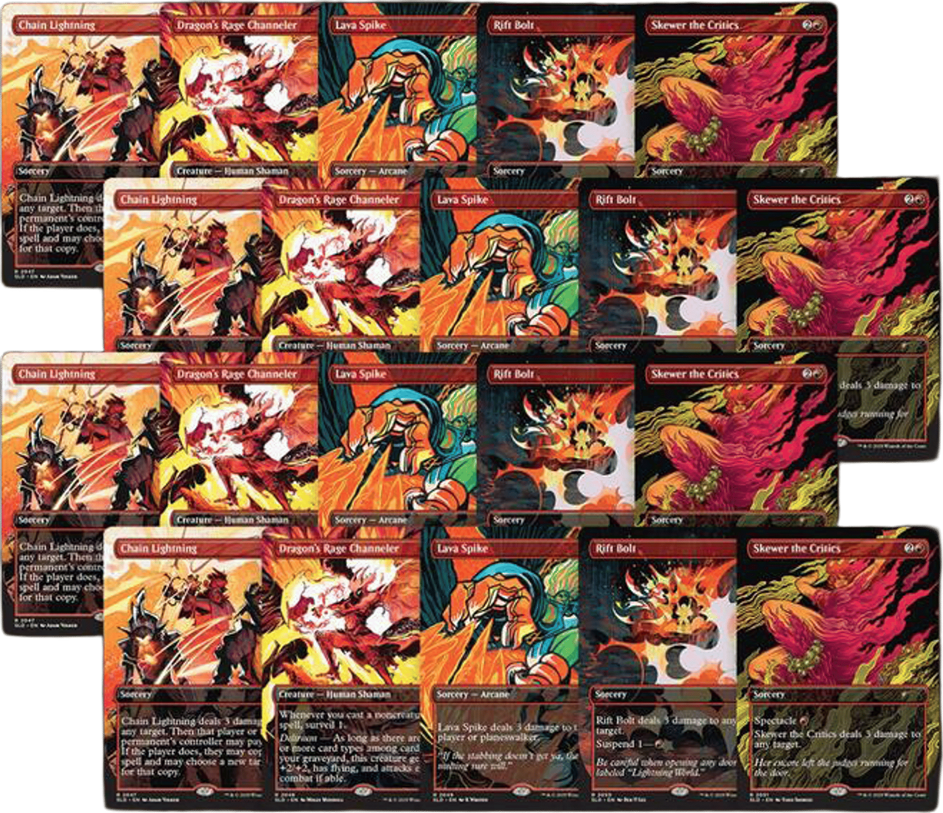 Secret Lair Bundle EVERYTHING IS ON FIRE Non Foil Playset from Secret Lair Drop - Magic: The Gathering