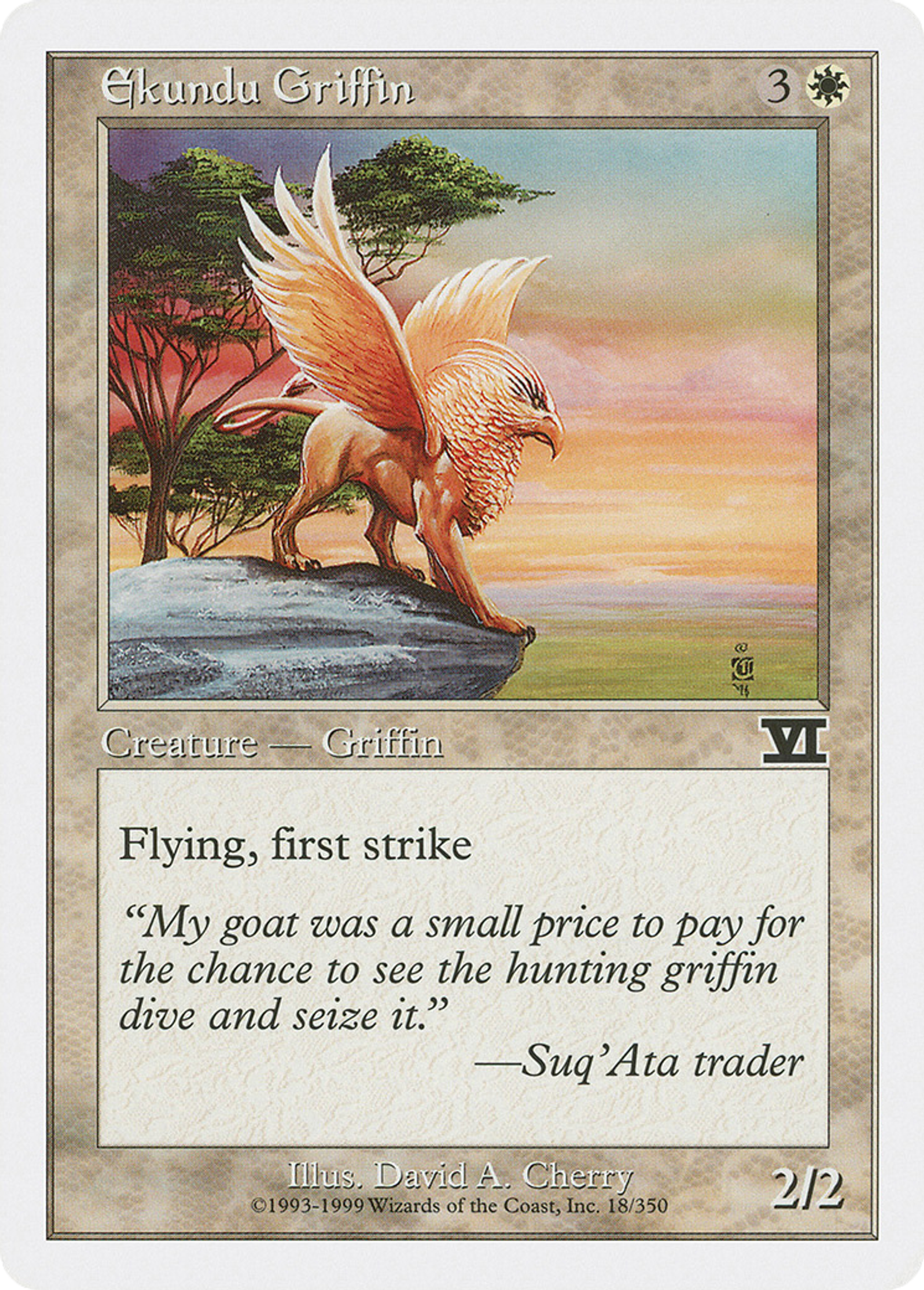 Ekundu Griffin — Classic Sixth Edition — Magic: The Gathering