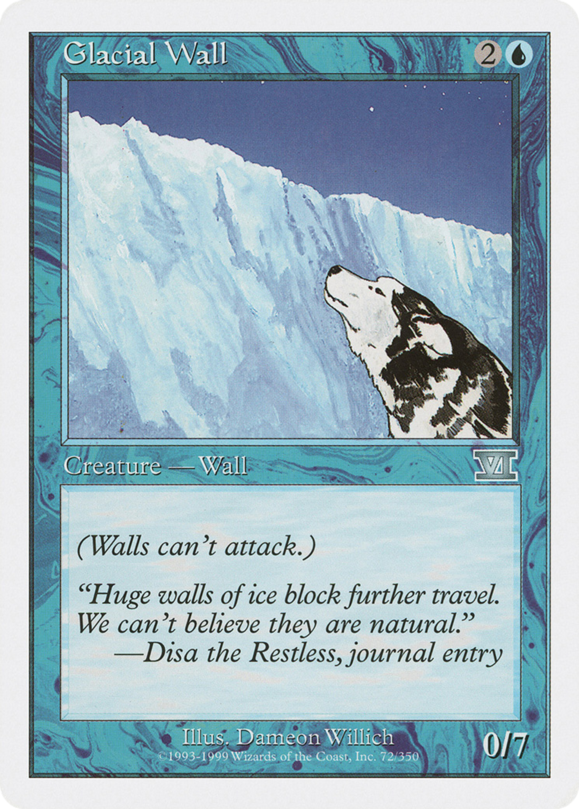 Glacial Wall — Classic Sixth Edition — Magic: The Gathering