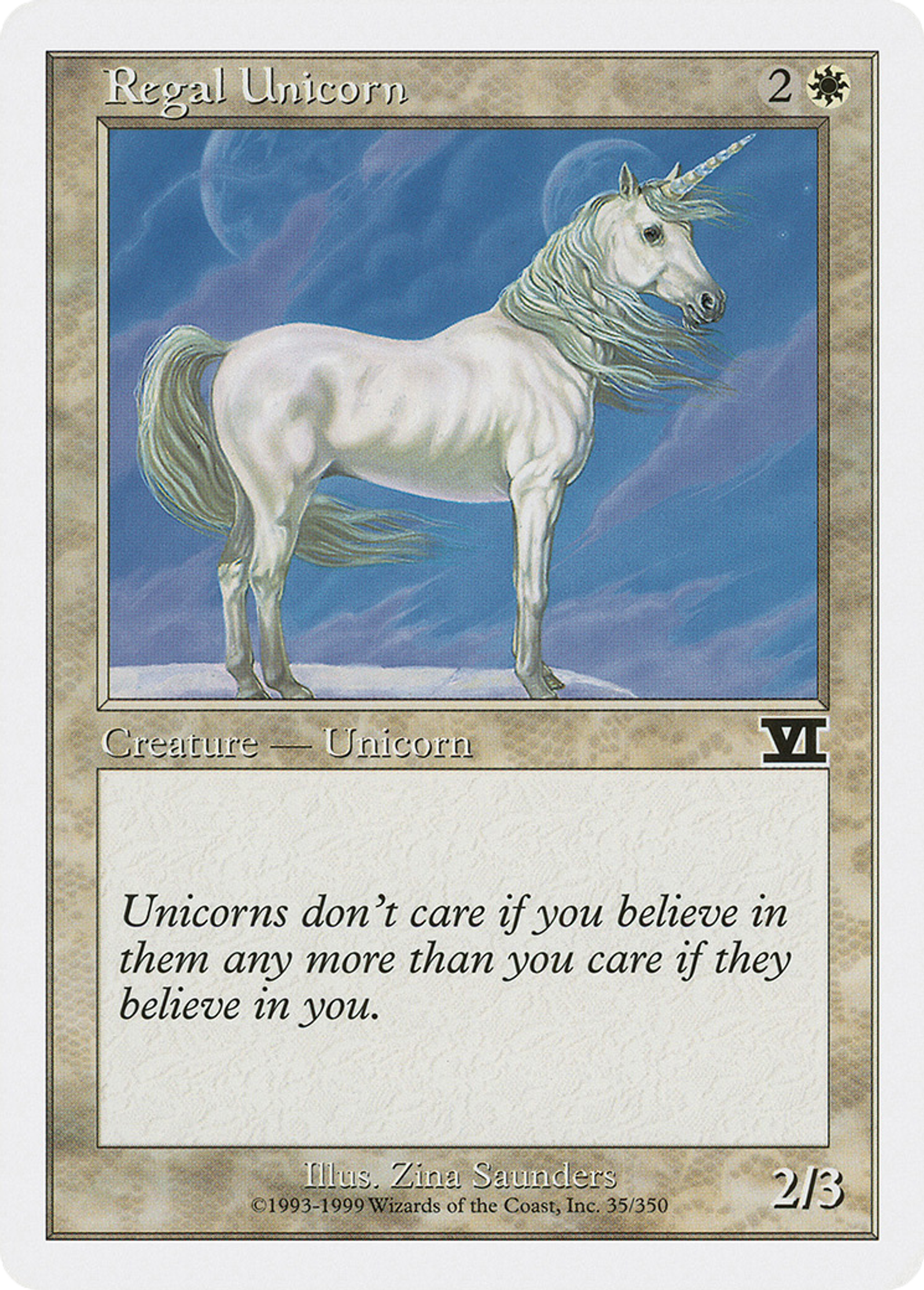 Regal Unicorn — Classic Sixth Edition — Magic: The Gathering