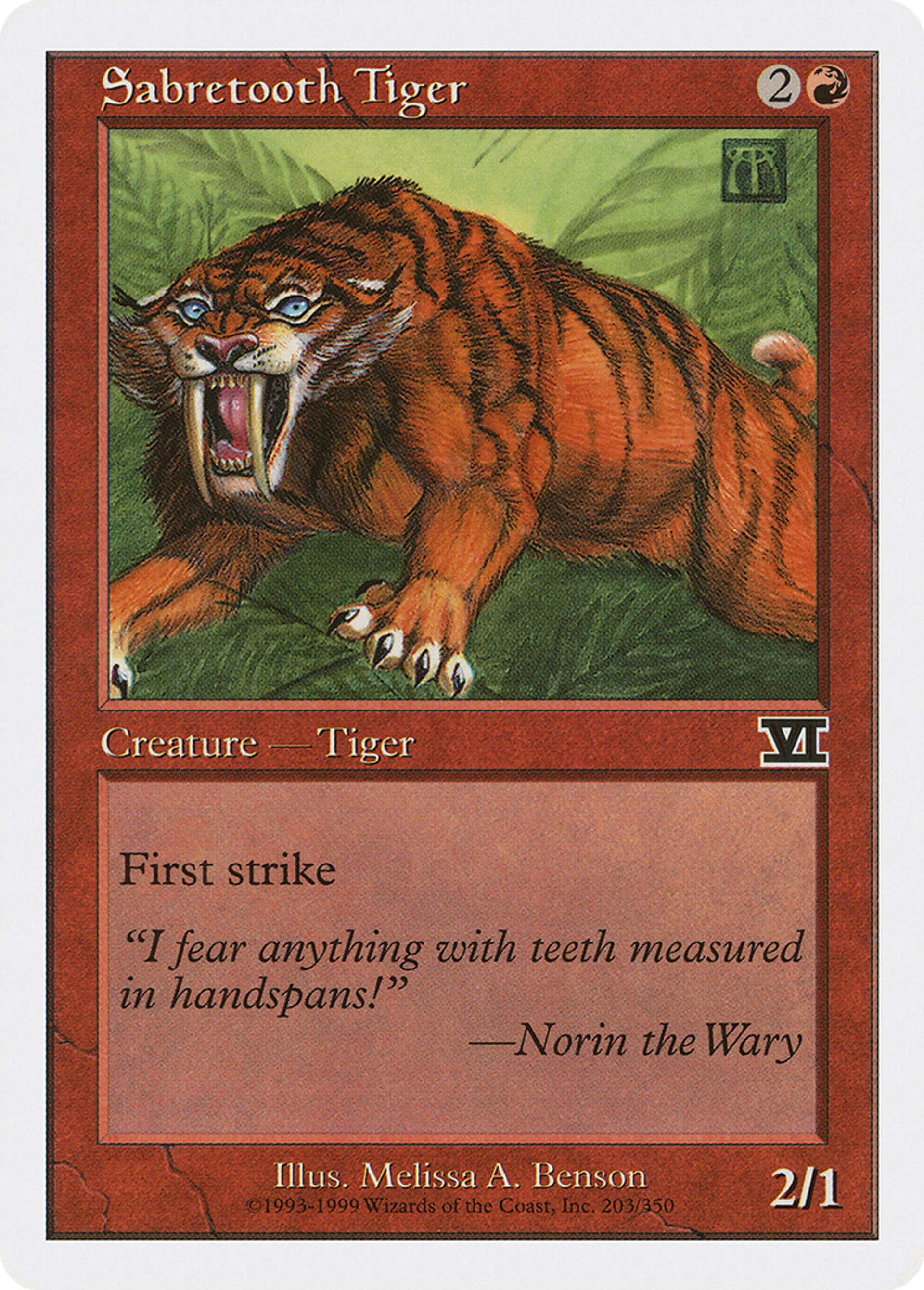 Sabretooth Tiger — Classic Sixth Edition — Magic: The Gathering