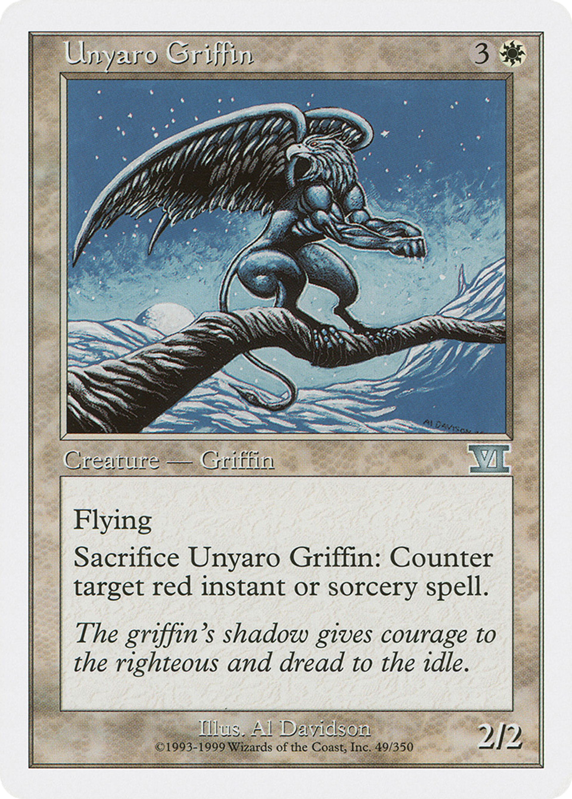 Unyaro Griffin — Classic Sixth Edition — Magic: The Gathering