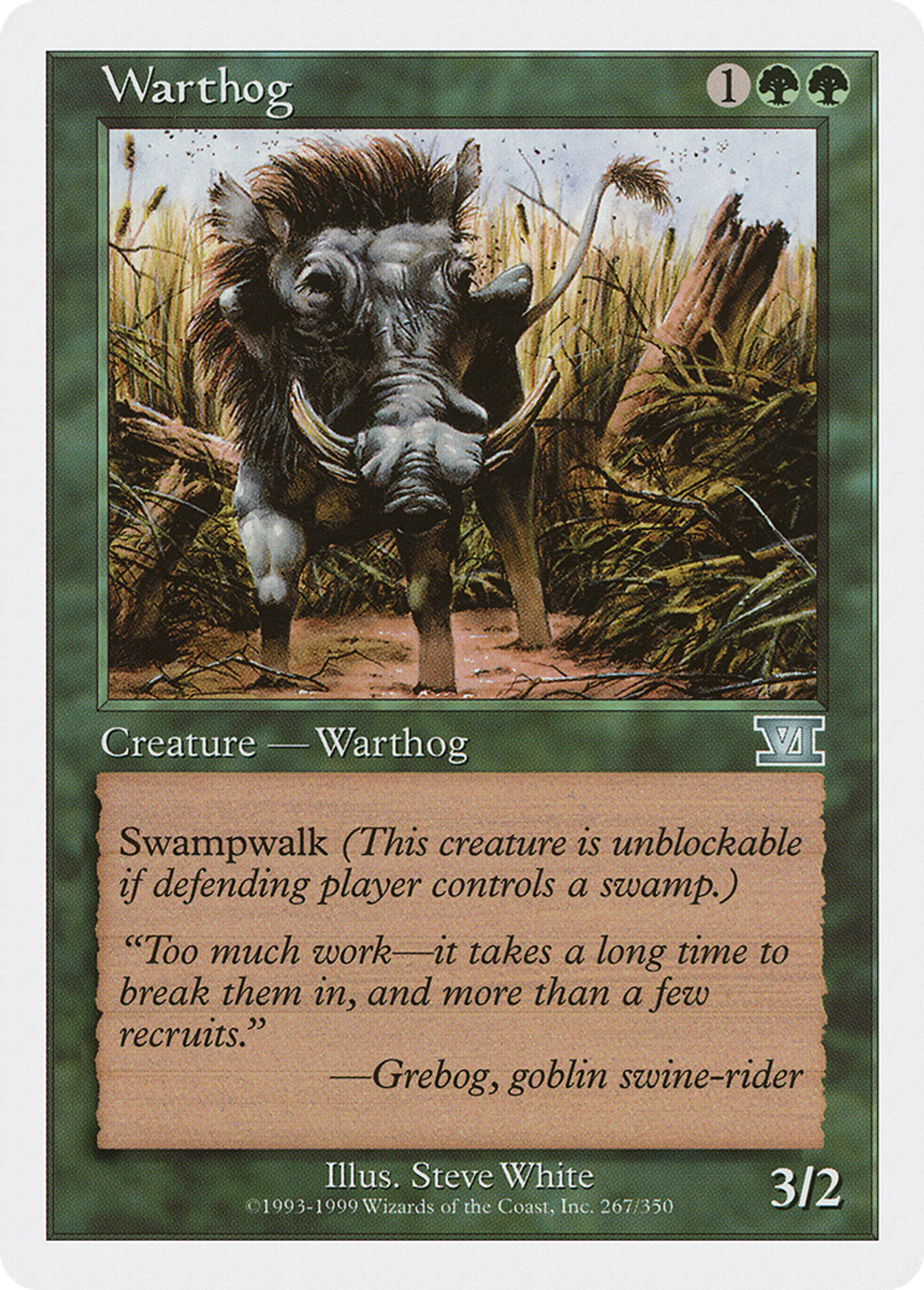 Warthog — Classic Sixth Edition — Magic: The Gathering