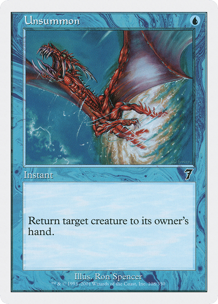 Unsummon — Seventh Edition — Magic: The Gathering