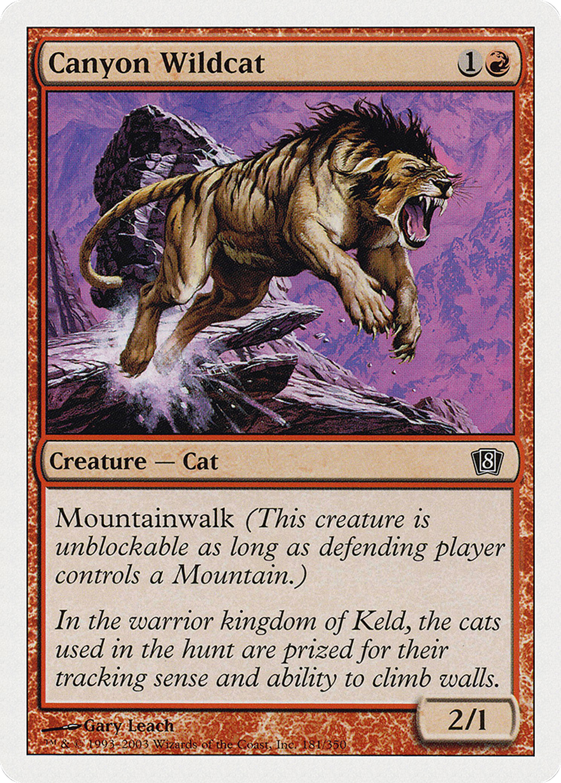 Canyon Wildcat — Eighth Edition — Magic: The Gathering