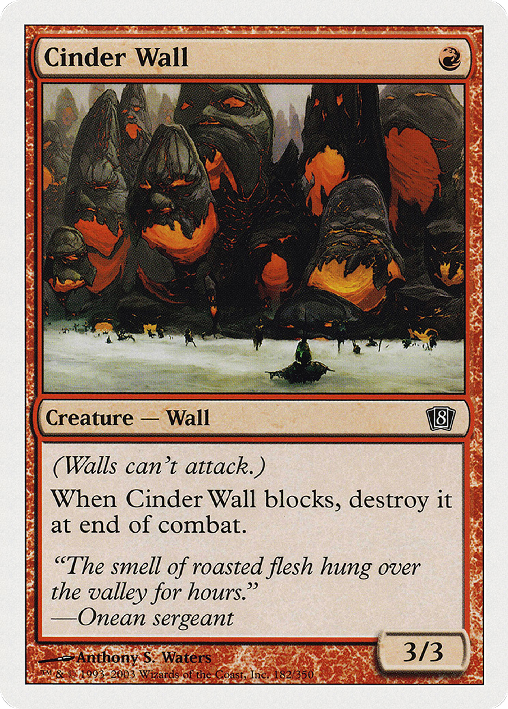 Cinder Wall — Eighth Edition — Magic: The Gathering