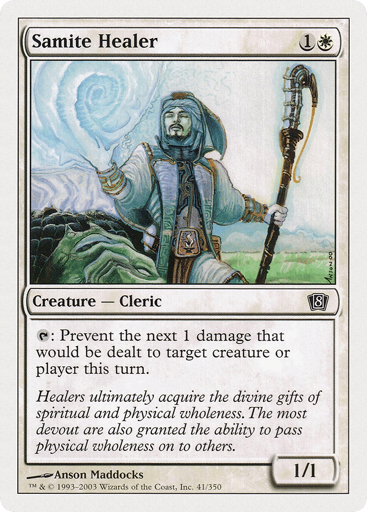 Samite Healer — Eighth Edition — Magic: The Gathering