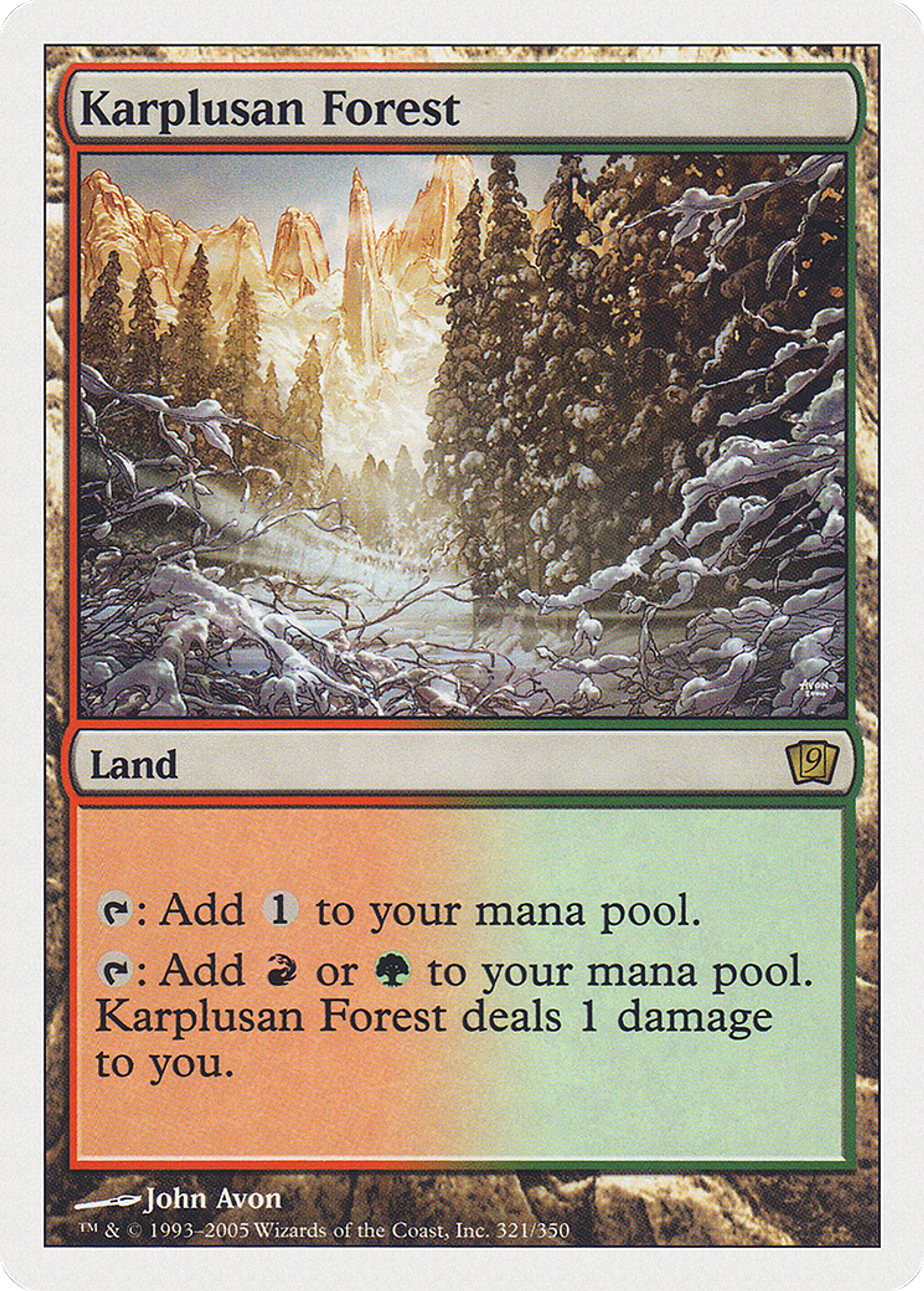 Forêt de Karpluse — Ninth Edition — Magic: The Gathering