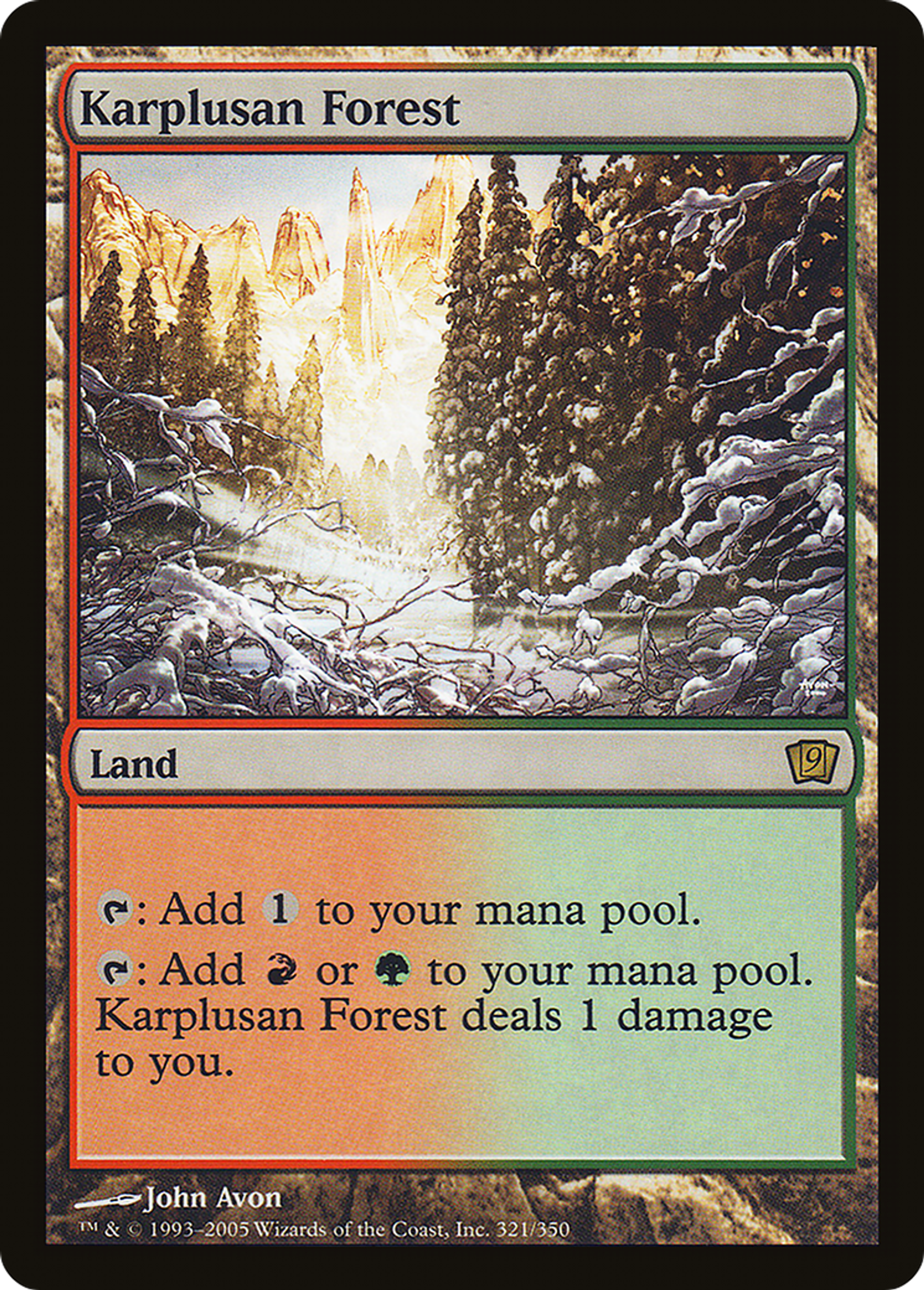 Forêt de Karpluse — Ninth Edition — Magic: The Gathering