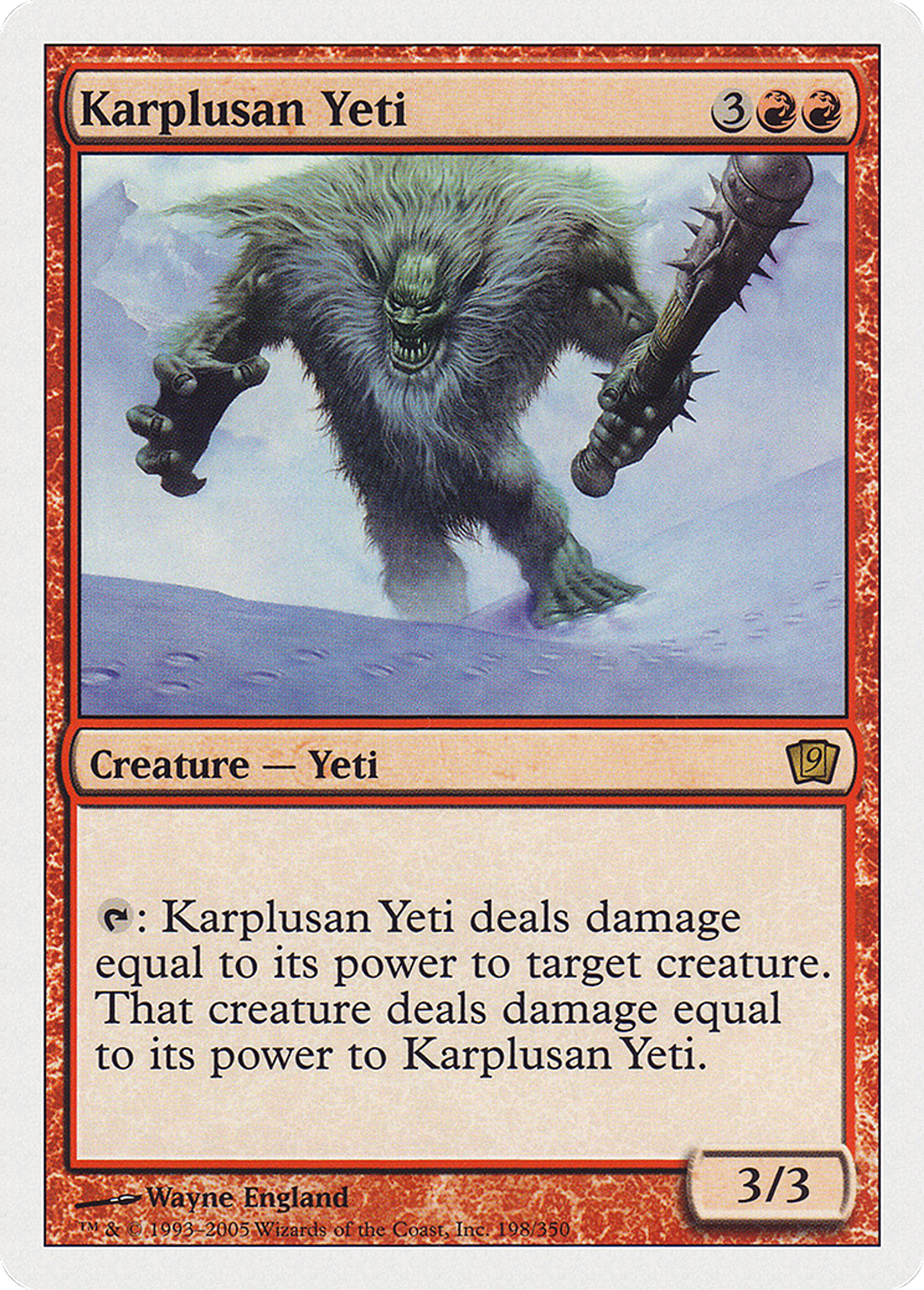 Yeti karpluséan — Ninth Edition — Magic: The Gathering