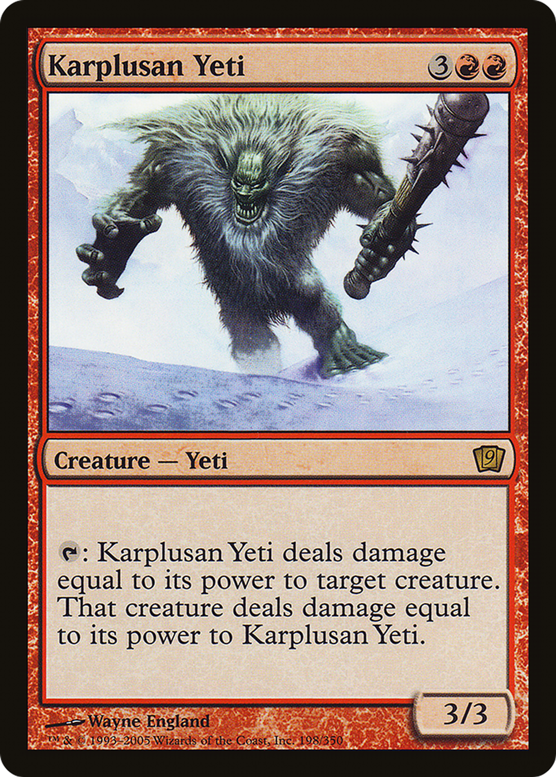 Yeti karpluséan — Ninth Edition — Magic: The Gathering