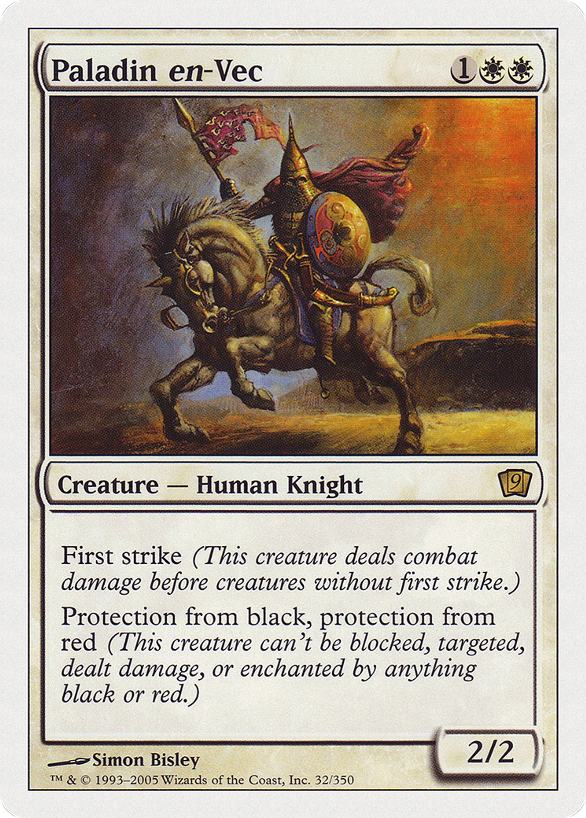 Paladin en-Vec — Ninth Edition — Magic: The Gathering