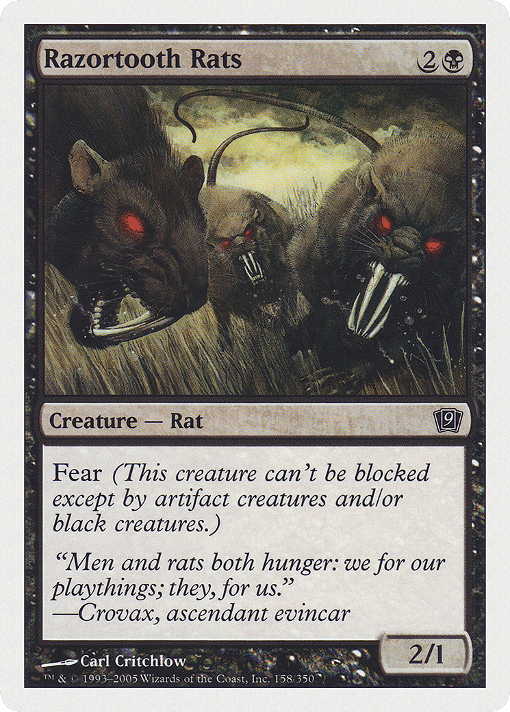 Razortooth Rats — Ninth Edition — Magic: The Gathering