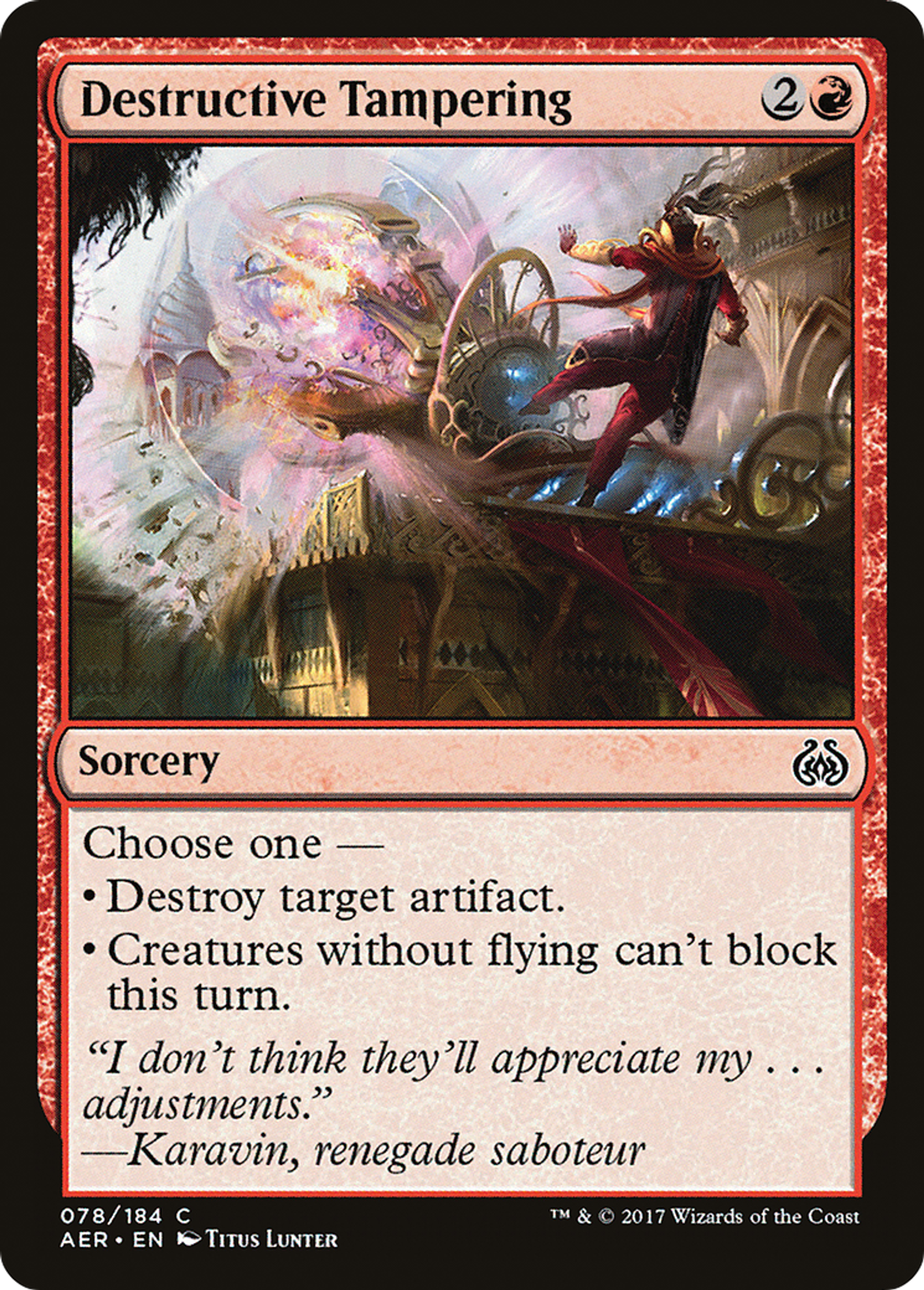 Destructive Tampering — Aether Revolt — Magic: The Gathering