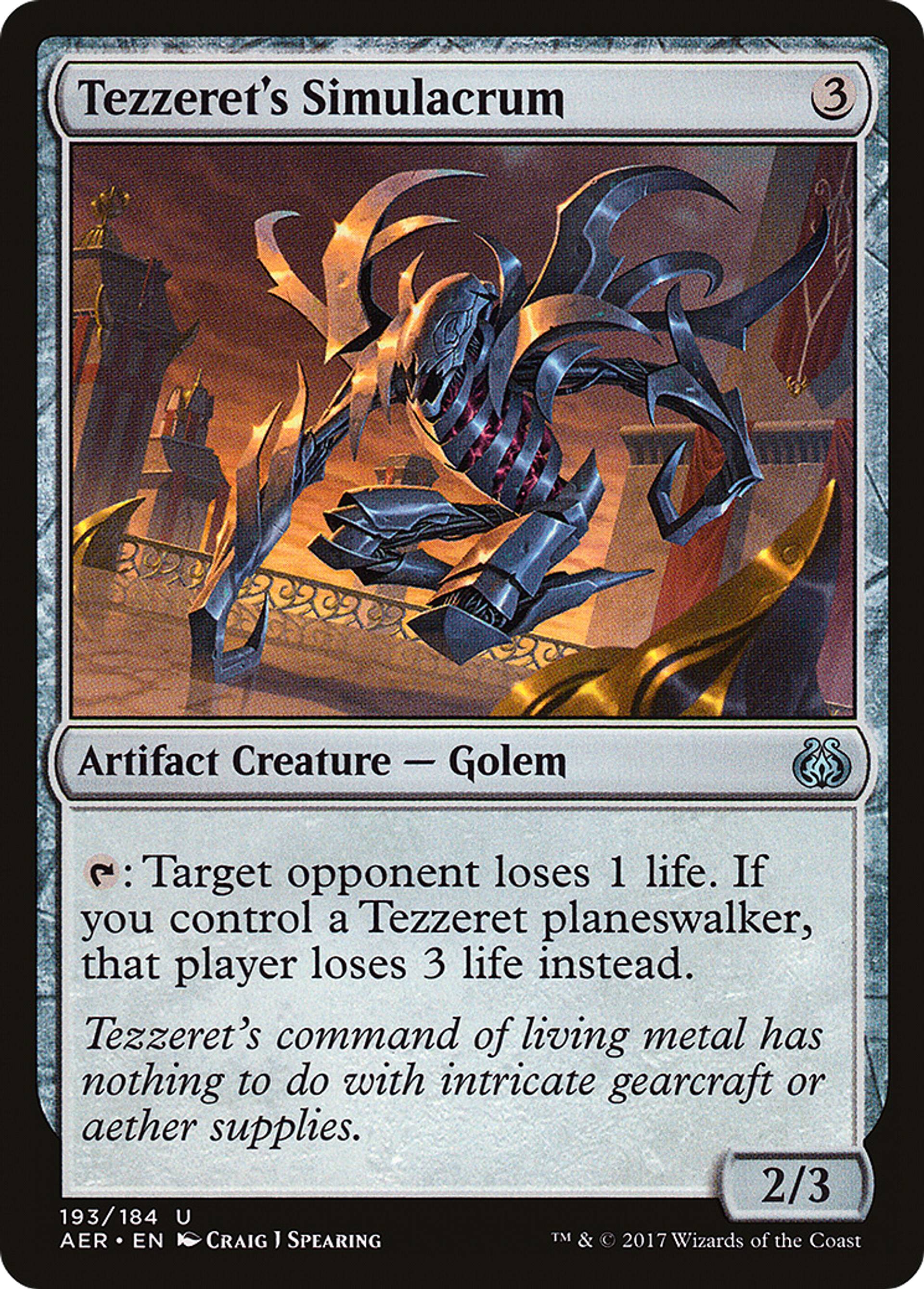 Tezzeret's Simulacrum — Aether Revolt — Magic: The Gathering