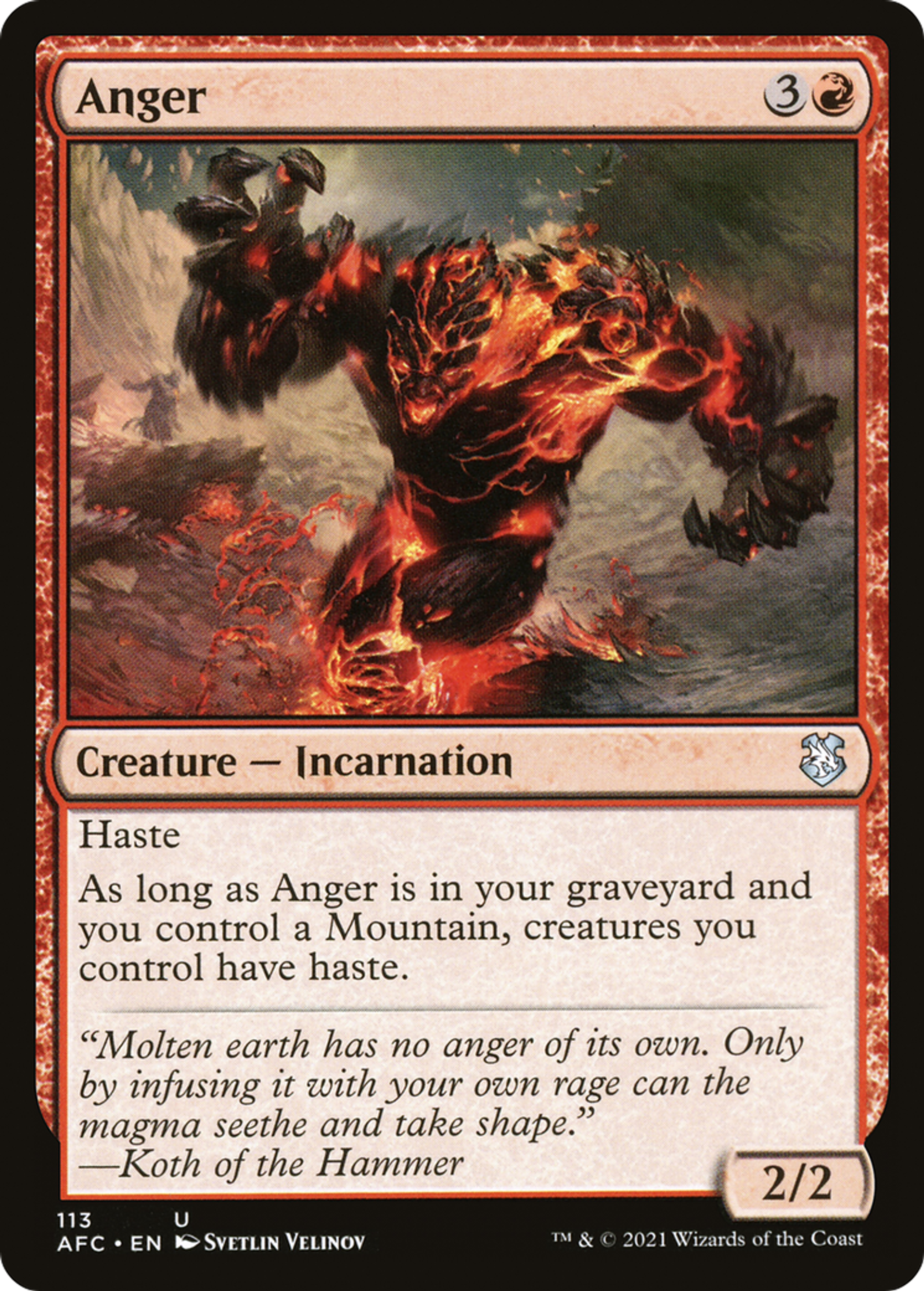 Anger — Forgotten Realms Commander — Magic: The Gathering