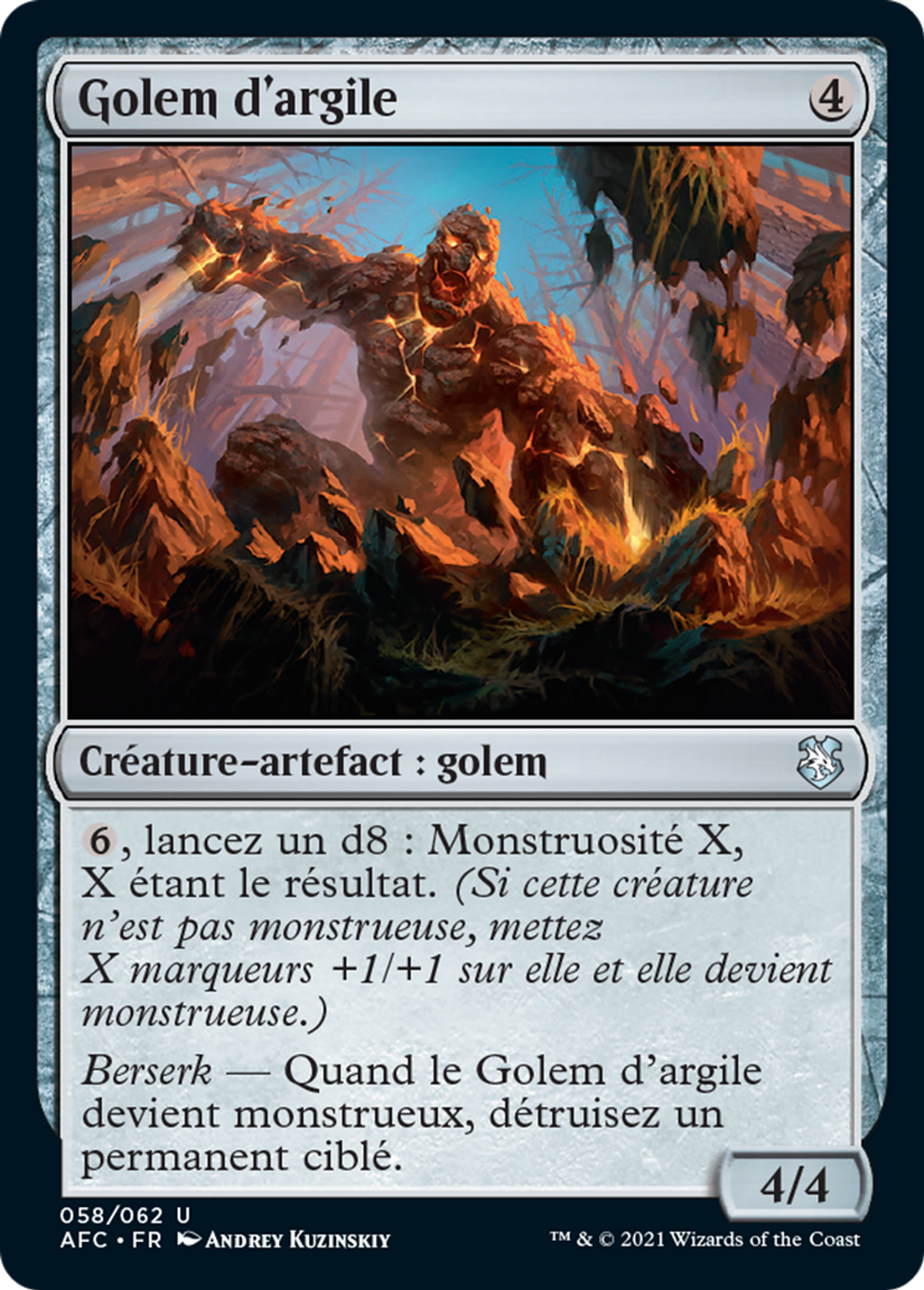 Golem d'argile — Forgotten Realms Commander — Magic: The Gathering