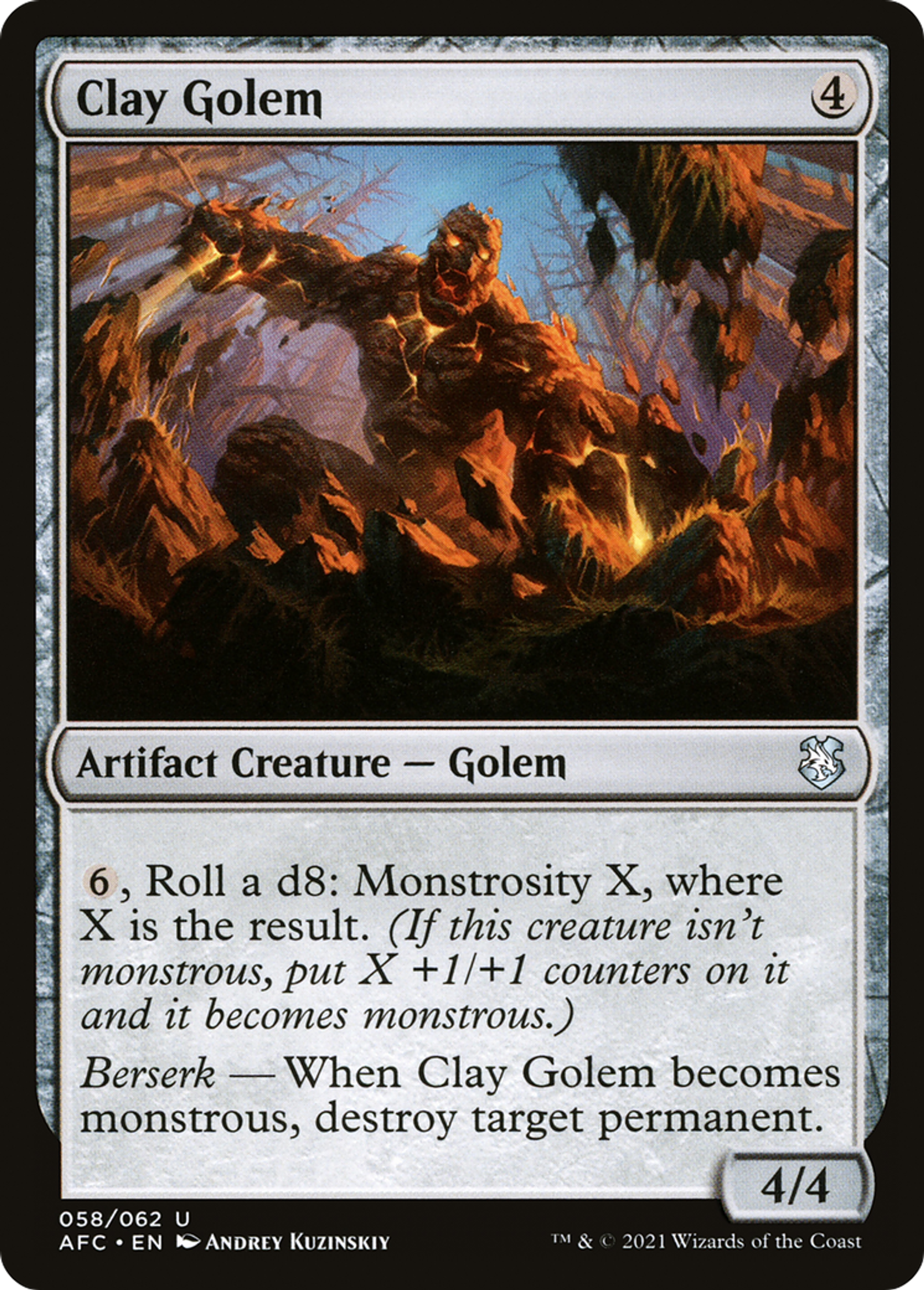 Clay Golem — Forgotten Realms Commander — Magic: The Gathering