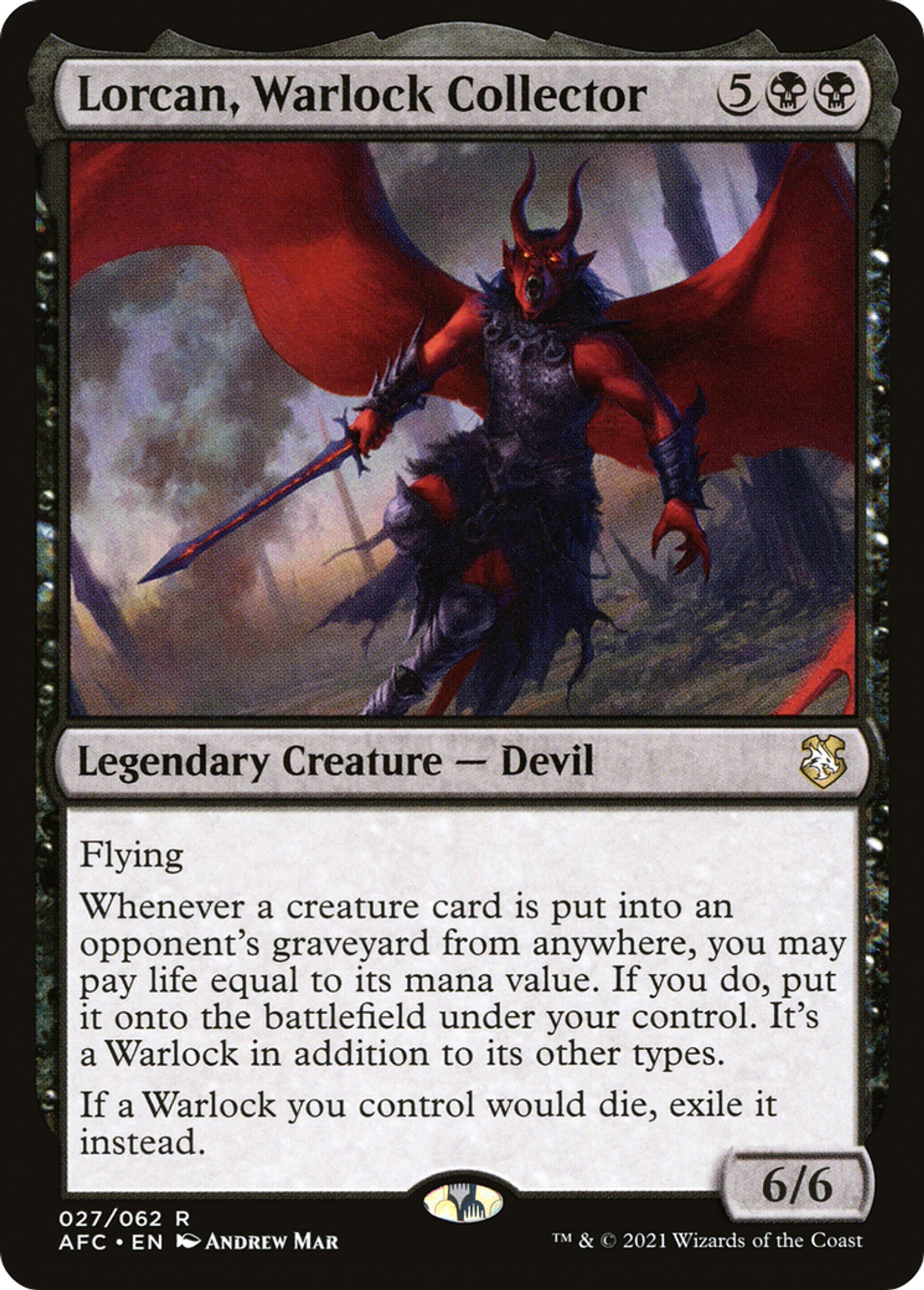 Lorcan, Warlock Collector — Forgotten Realms Commander — Magic: The Gathering