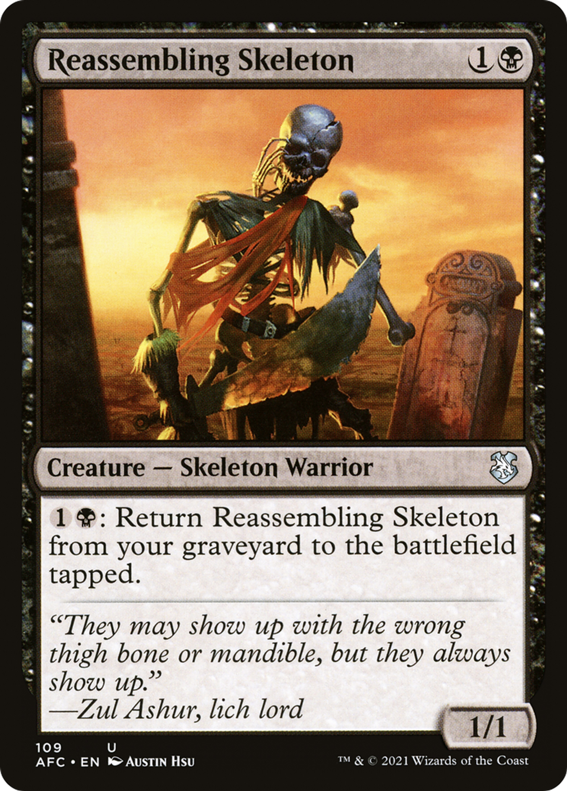 Reassembling Skeleton — Forgotten Realms Commander — Magic: The Gathering