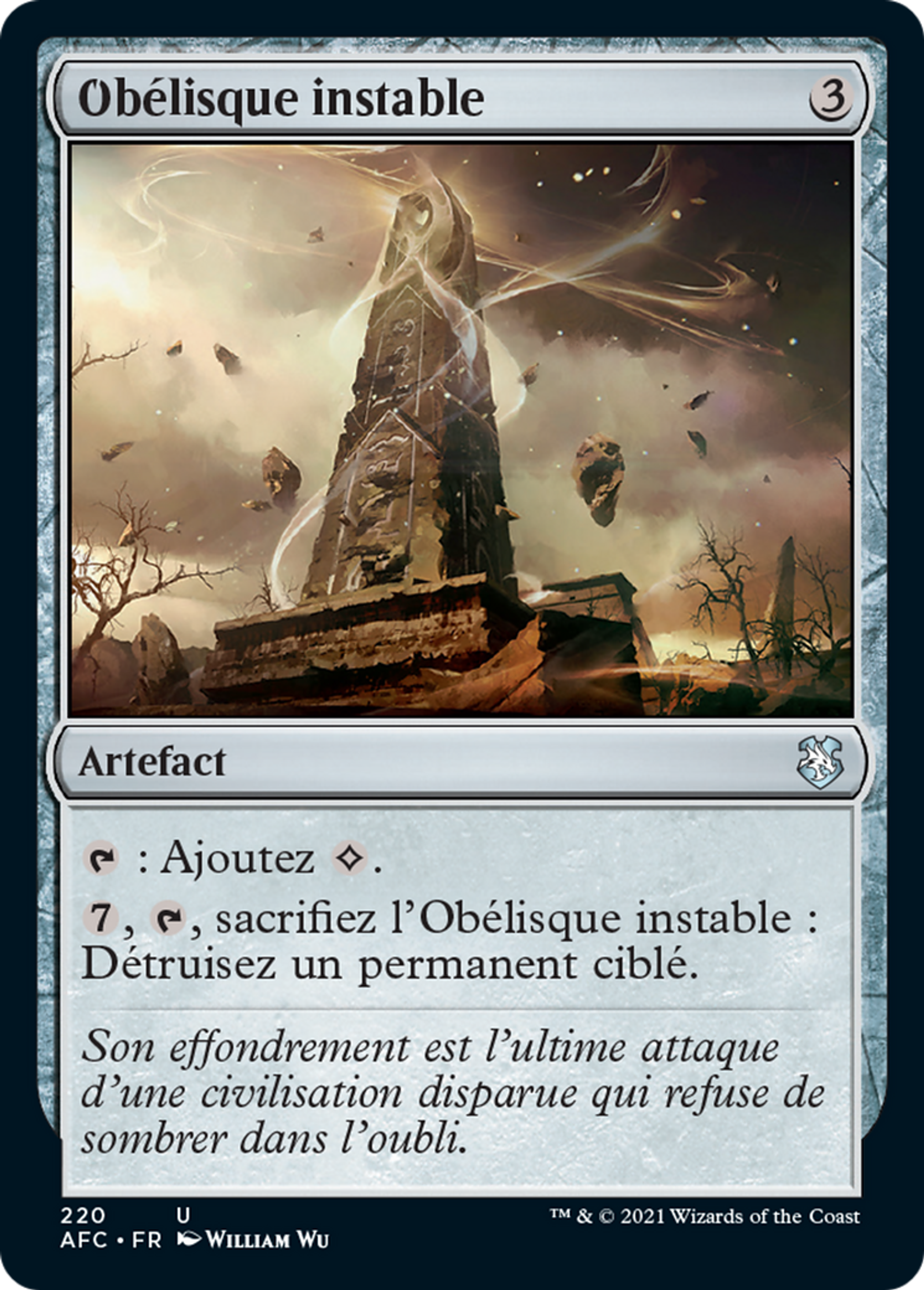 Obélisque instable — Forgotten Realms Commander — Magic: The Gathering