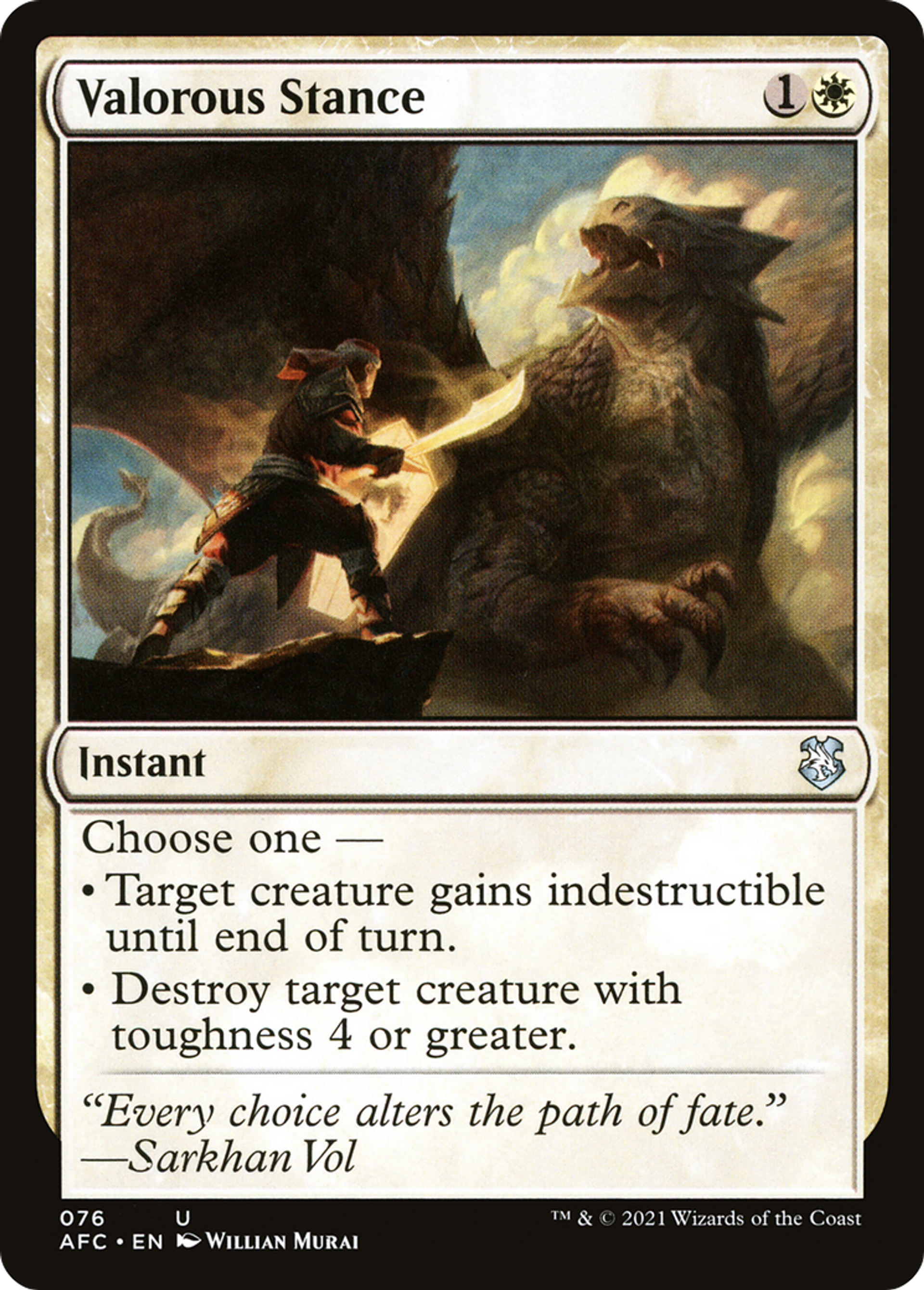 Valorous Stance — Forgotten Realms Commander — Magic: The Gathering