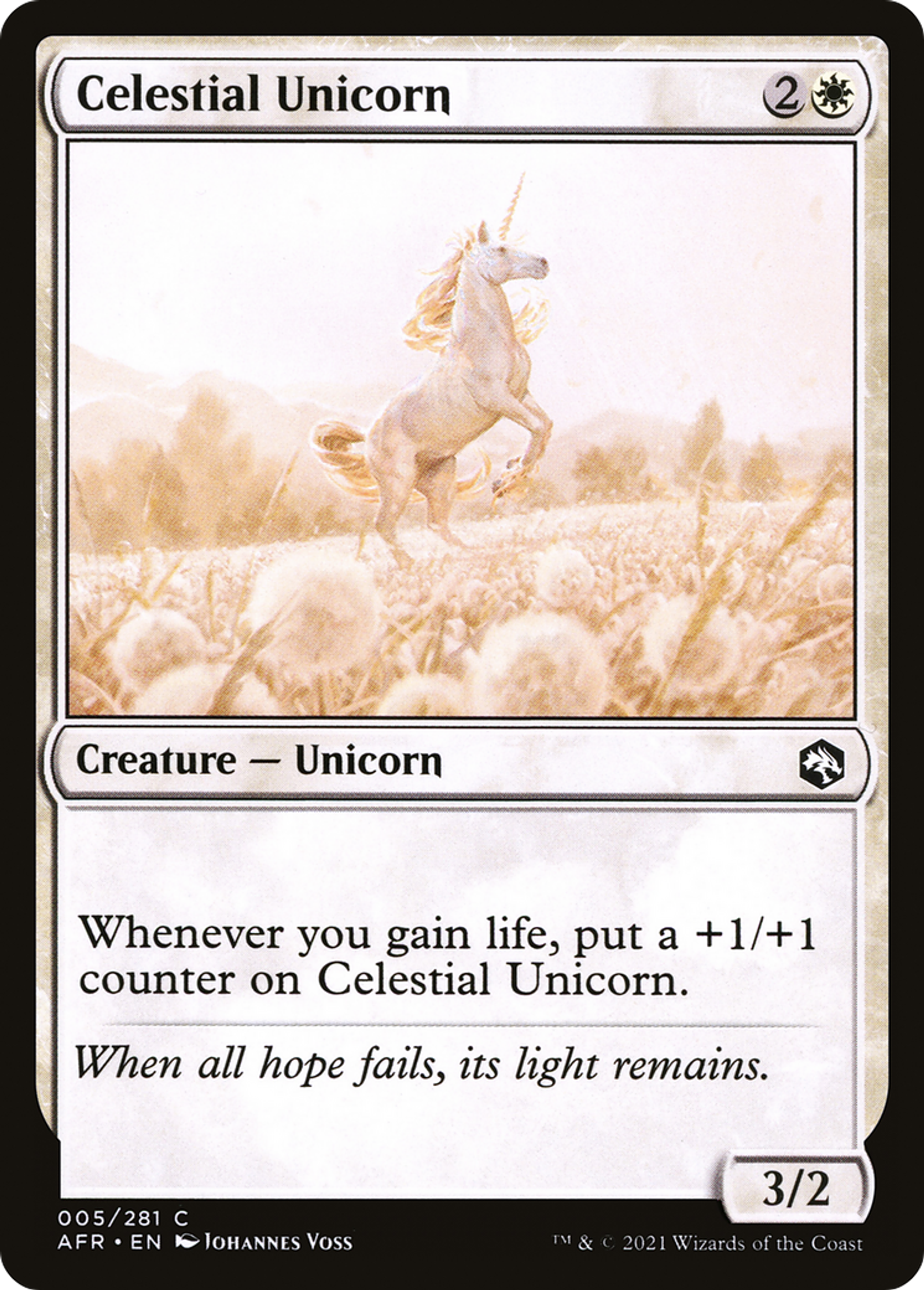 Celestial Unicorn — Adventures in the Forgotten Realms — Magic: The Gathering