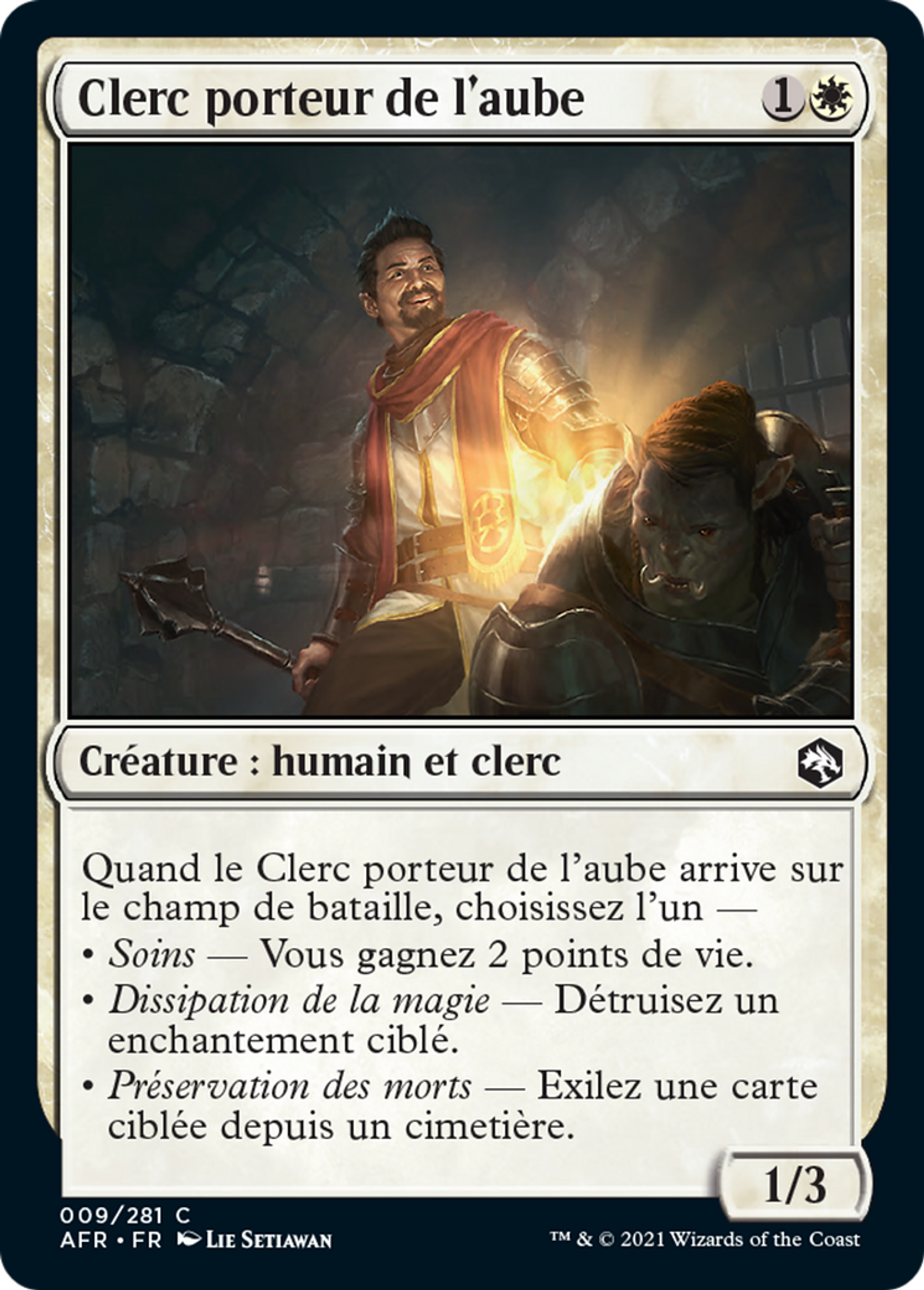 Clerc porteur de l'aube — Adventures in the Forgotten Realms — Magic: The Gathering